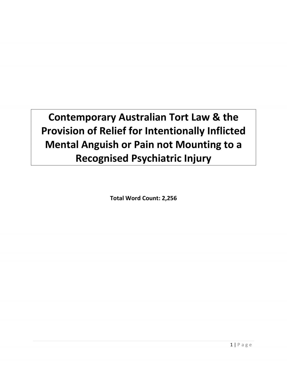 70311 - Torts Law Assignment - Page 1