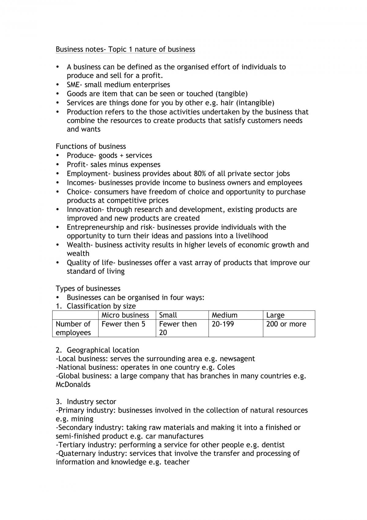 Complete Preliminary Business Notes - Page 1
