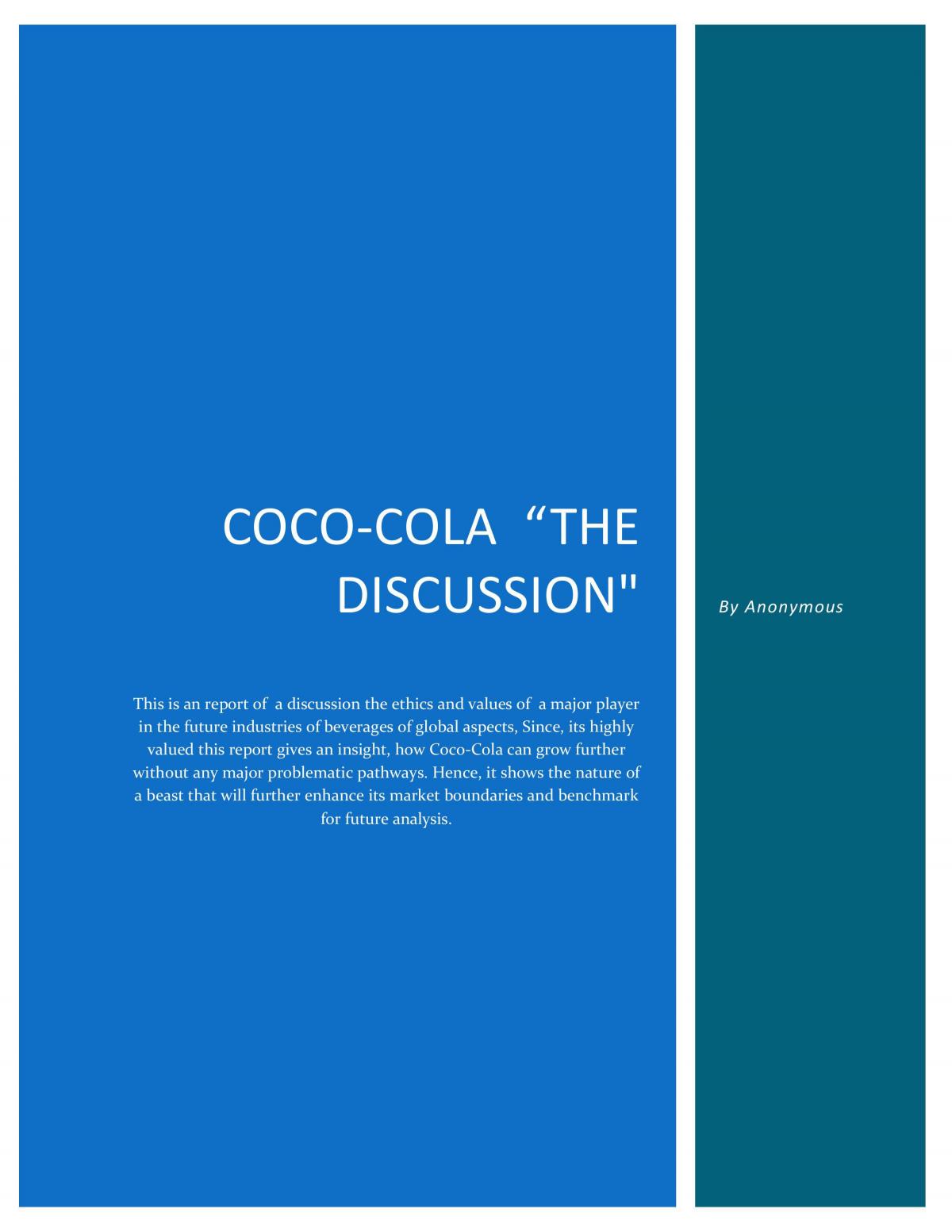 Coco Cola Assessment  - Page 1