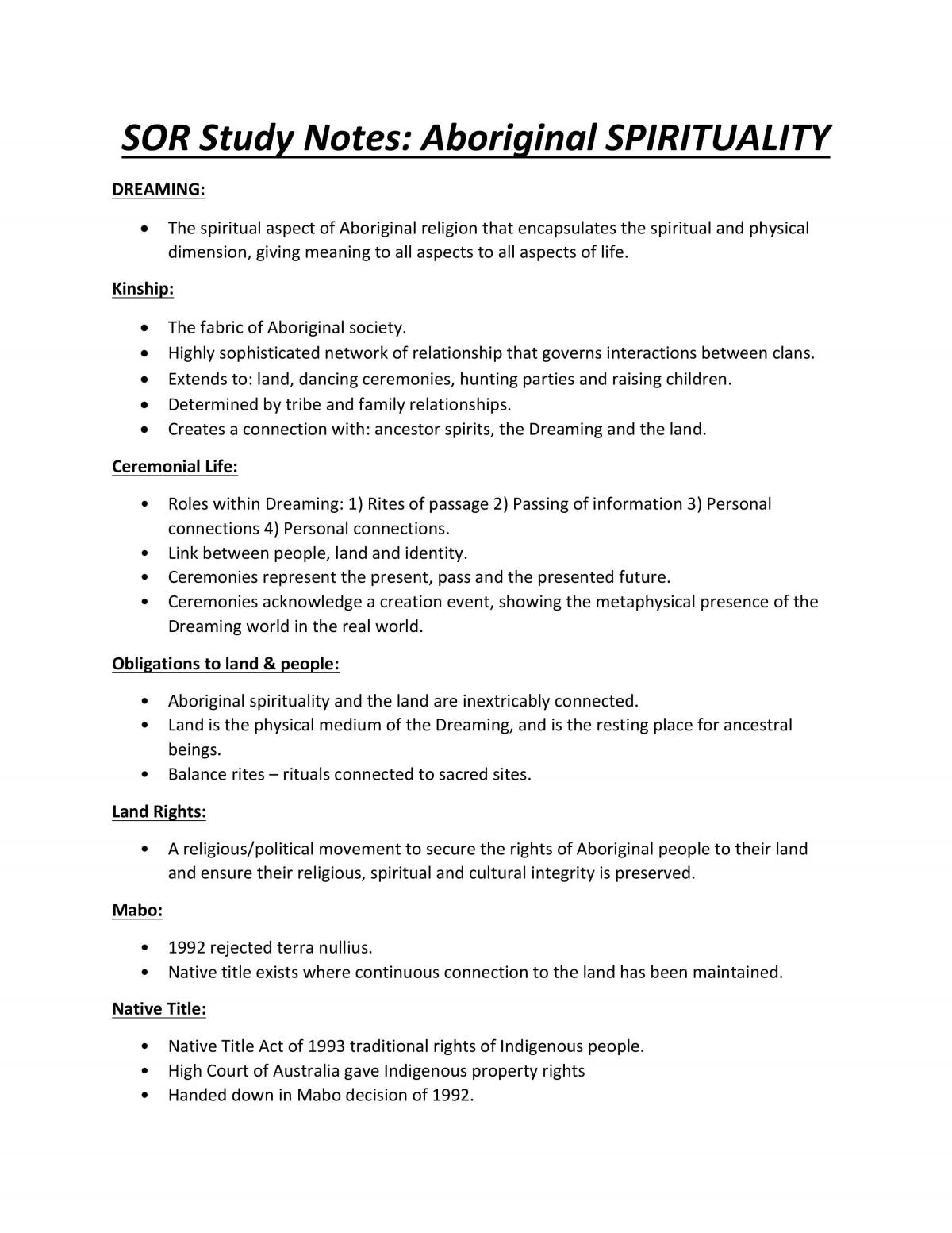 SOR Study Notes - Page 1