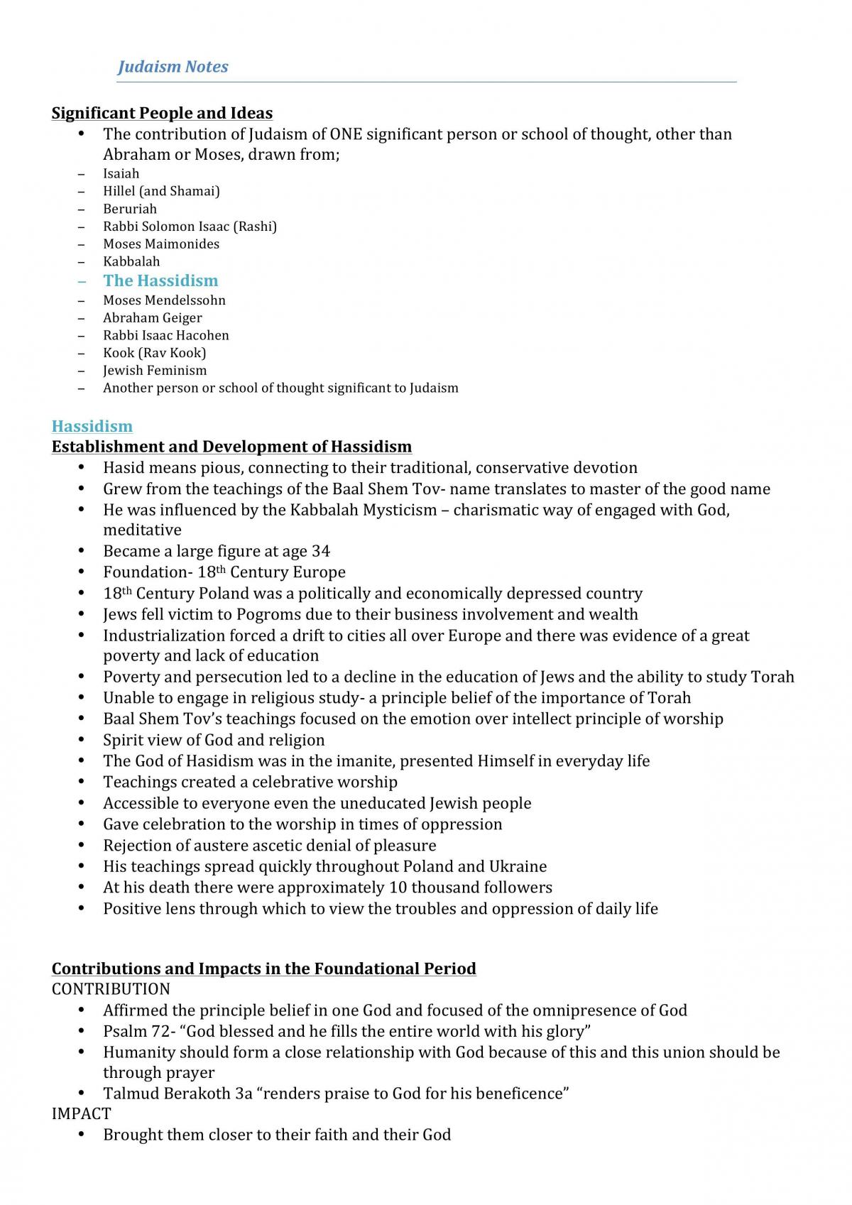 Judaism Notes - Page 1
