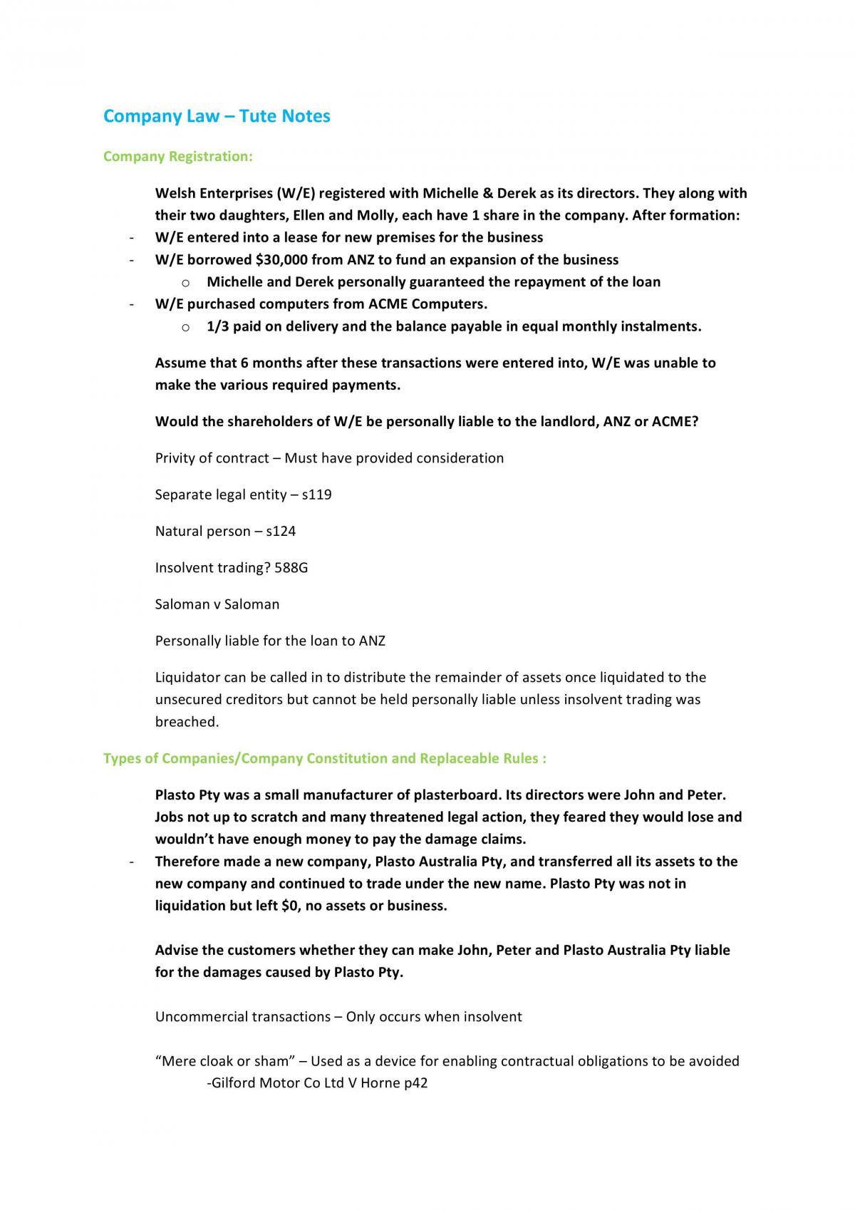 Complete tutorial answer solutions - Page 1