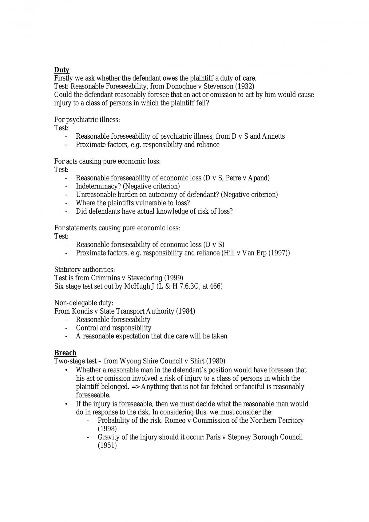 Torts Notes - Page 1