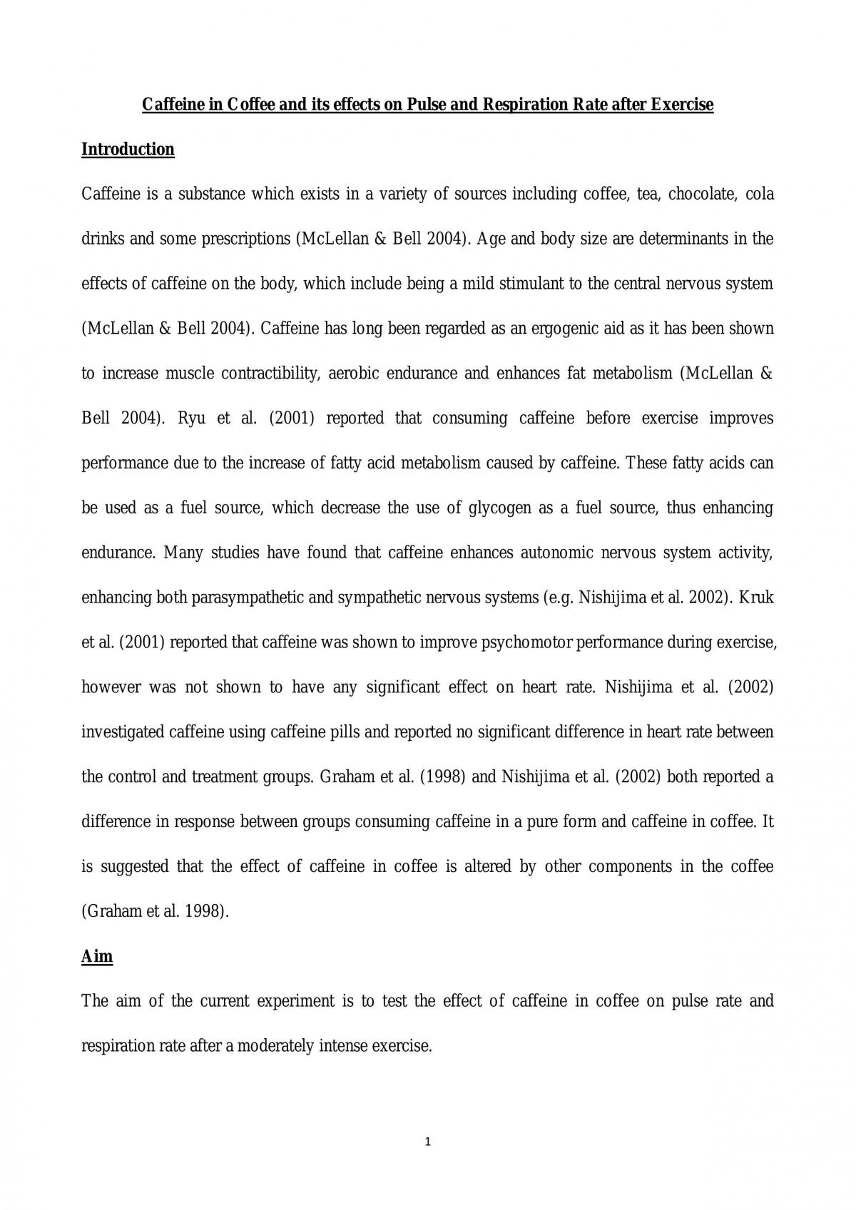 Report - Caffeine - Page 1