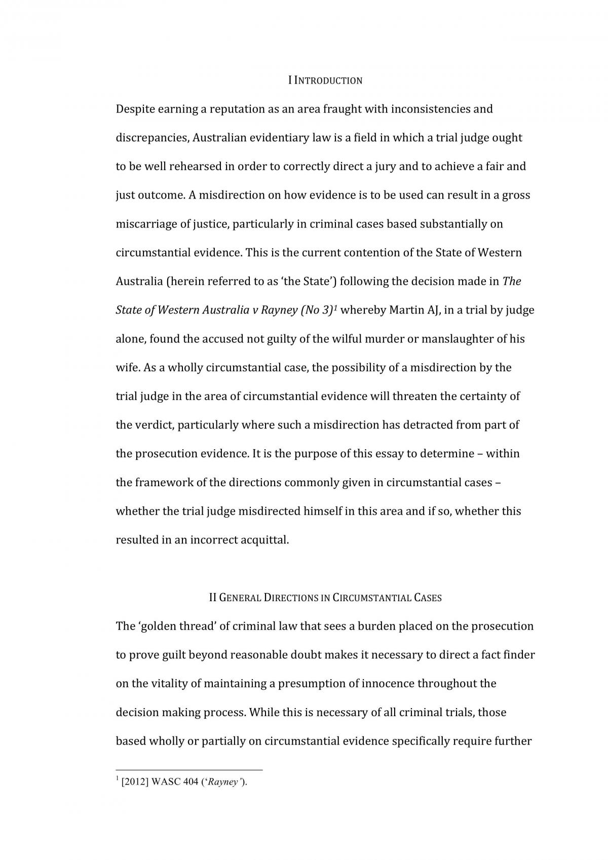 Evidence Research assignment  - Page 1