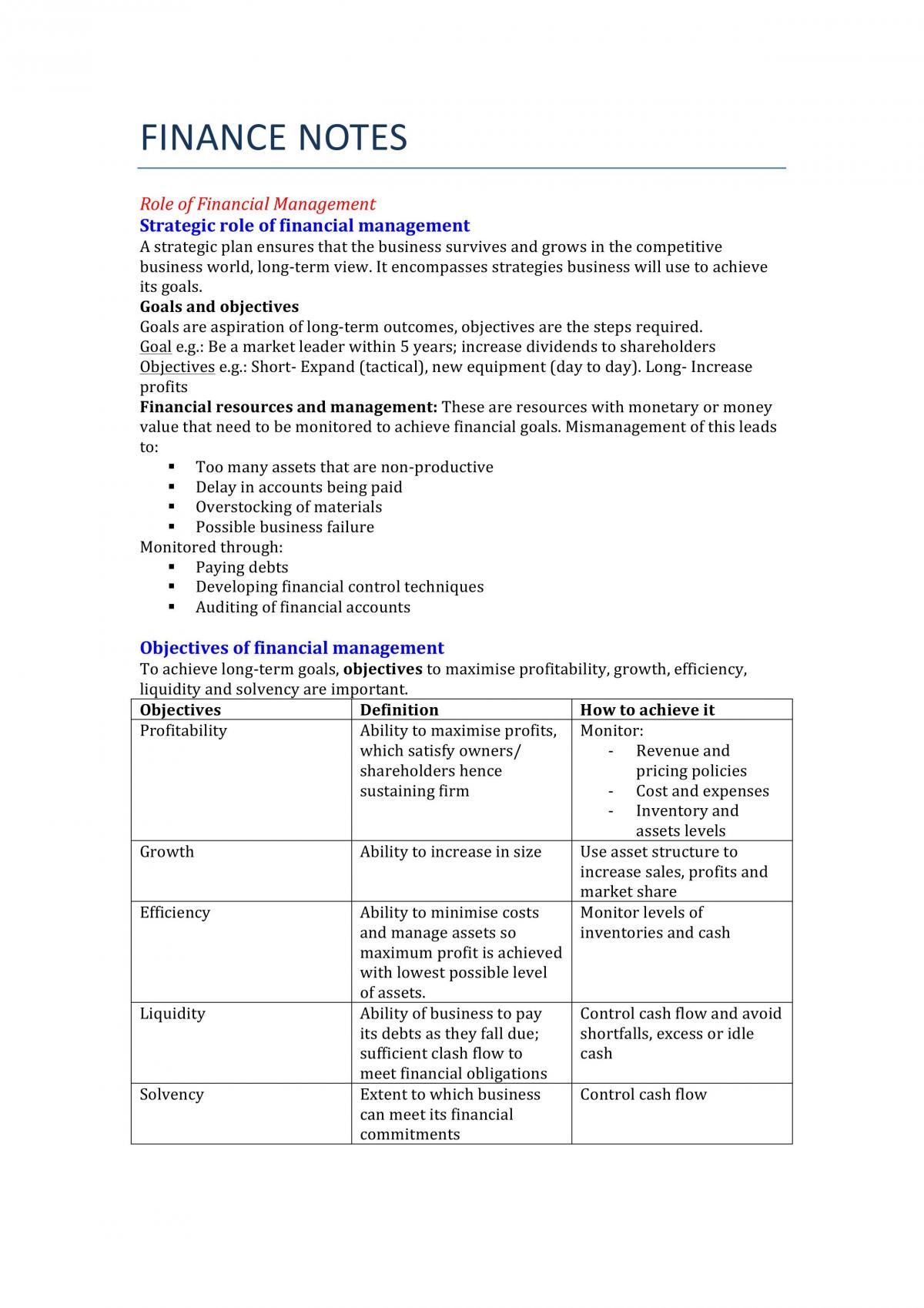 Finance HSC Notes- Included Case Studies - Page 1