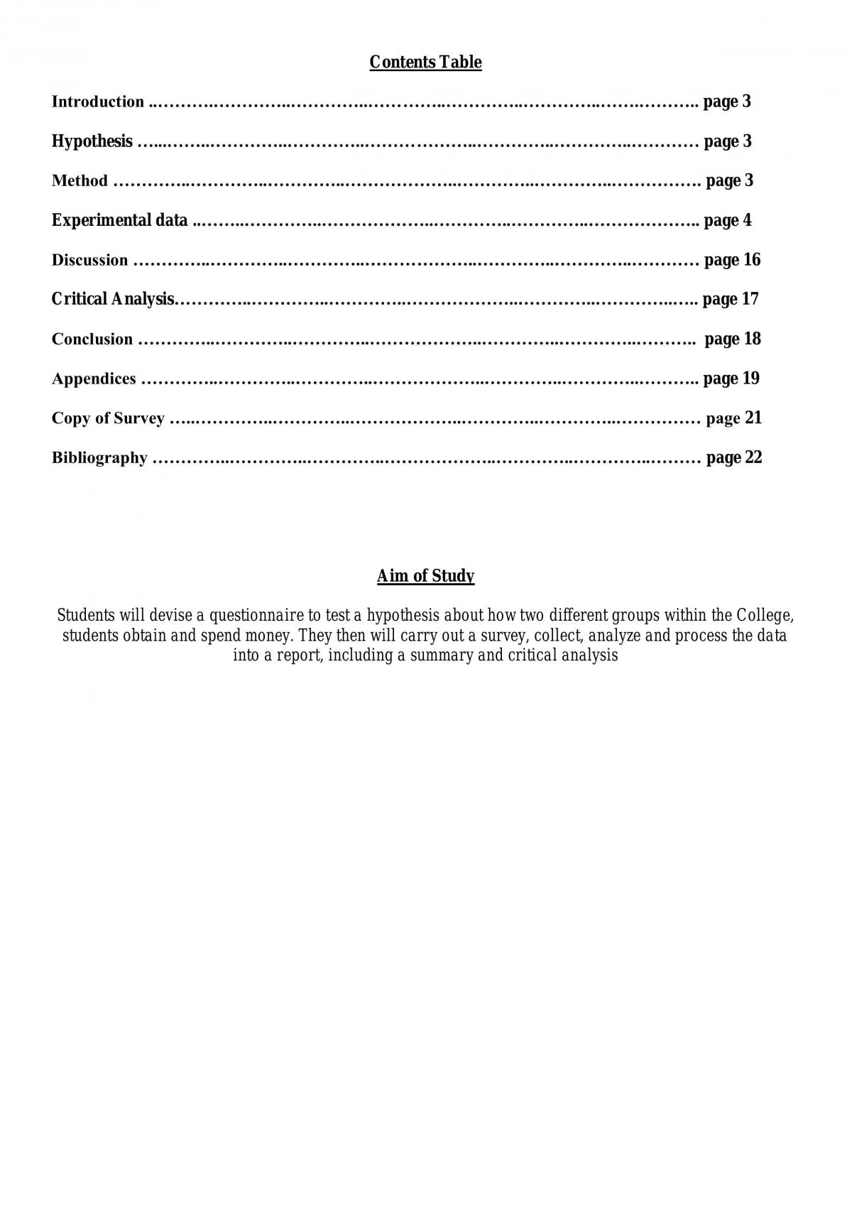 Finance Statistics Investigation (Survey Study) - Page 1