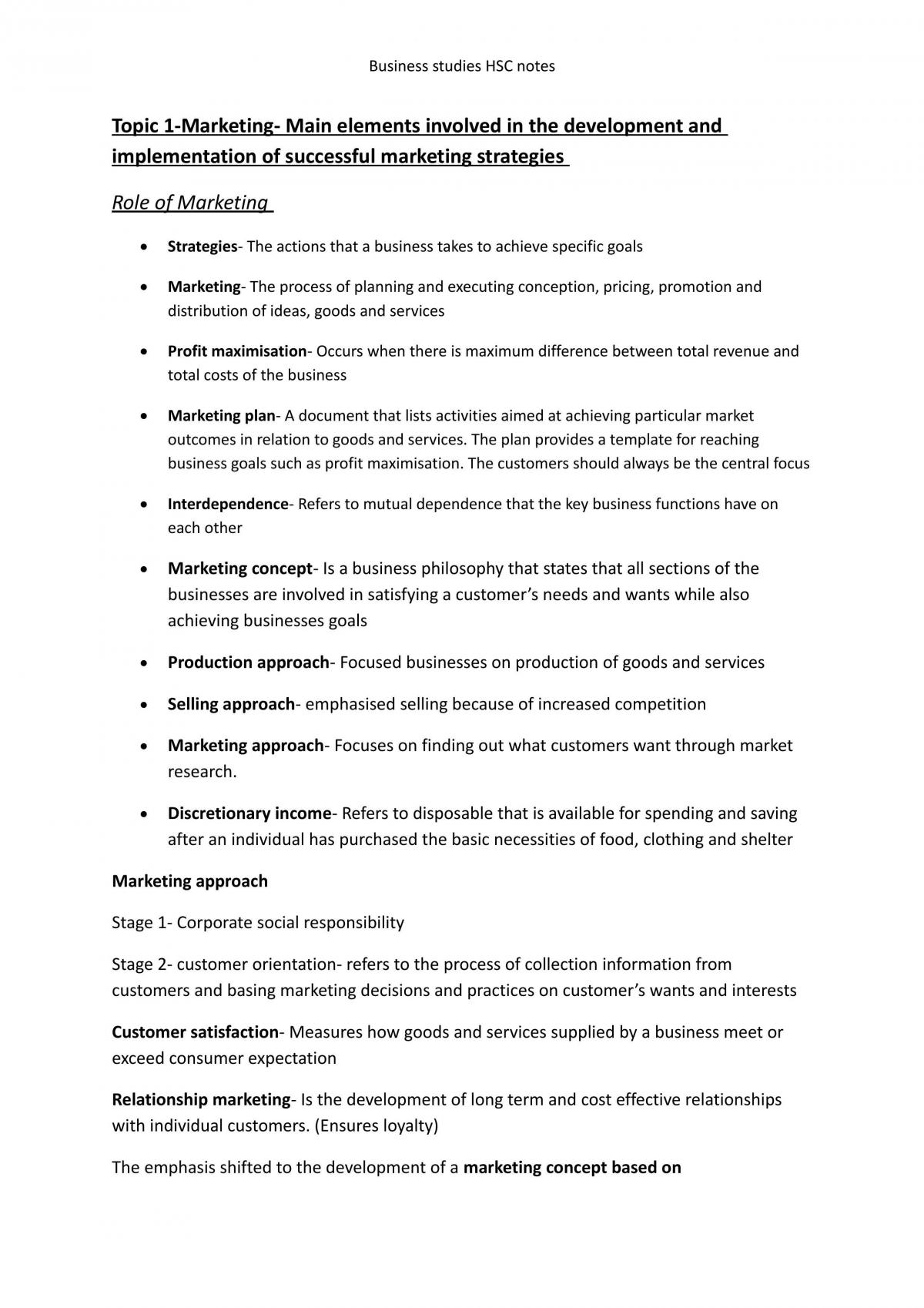 Full Study Notes of Marketing and Operations  - Page 1