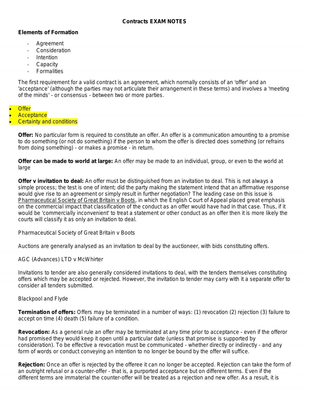 Contracts Notes - Page 1