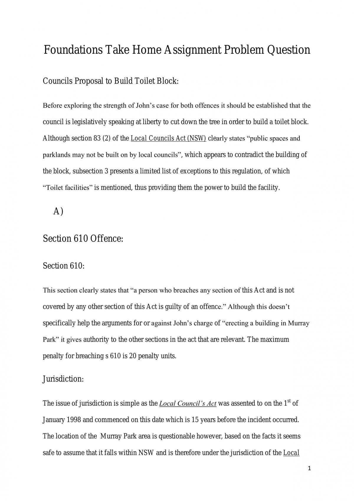 Foundations Take Home assignment - Page 1