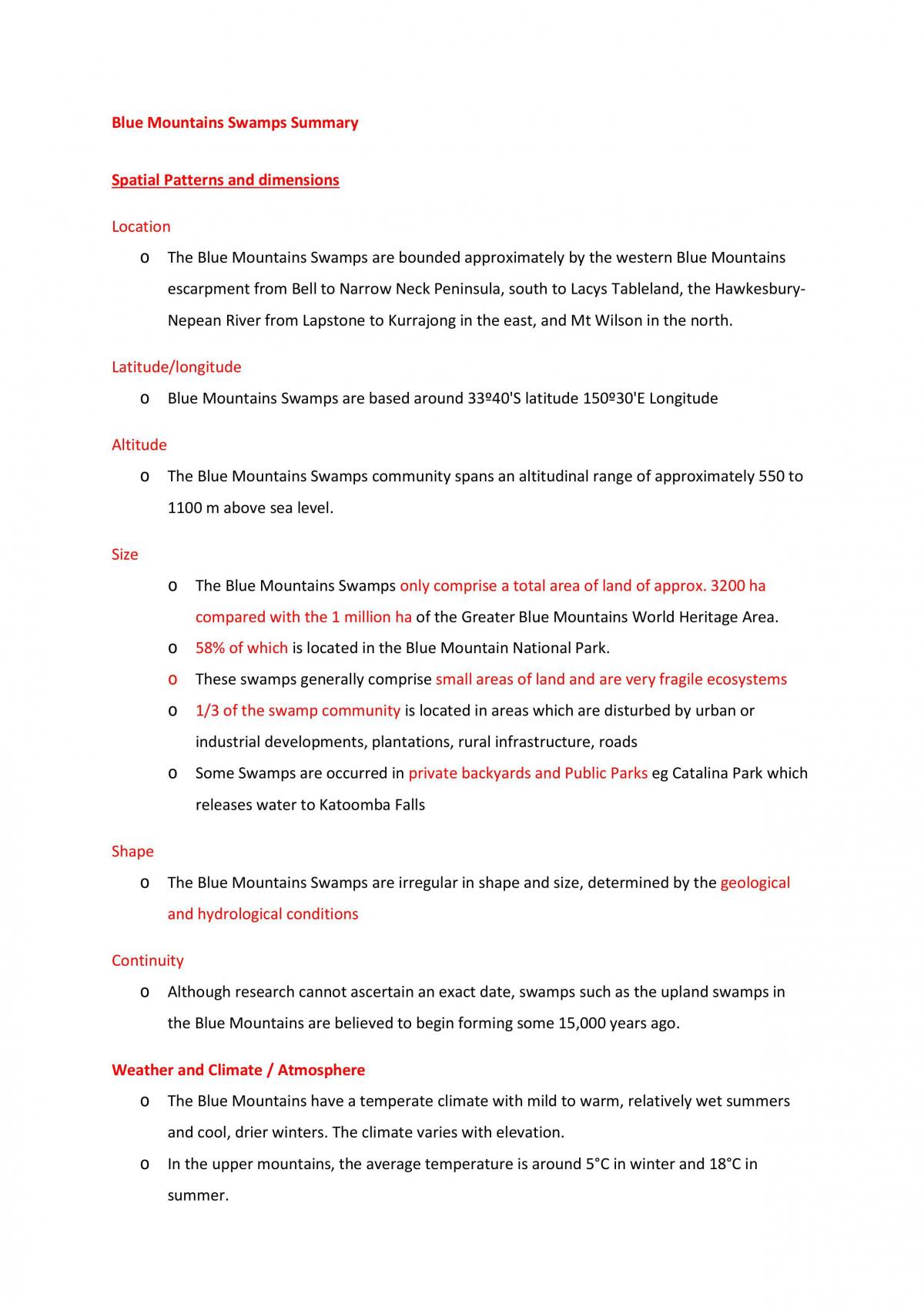 Case Study : Blue Mountains Swamp - Page 1