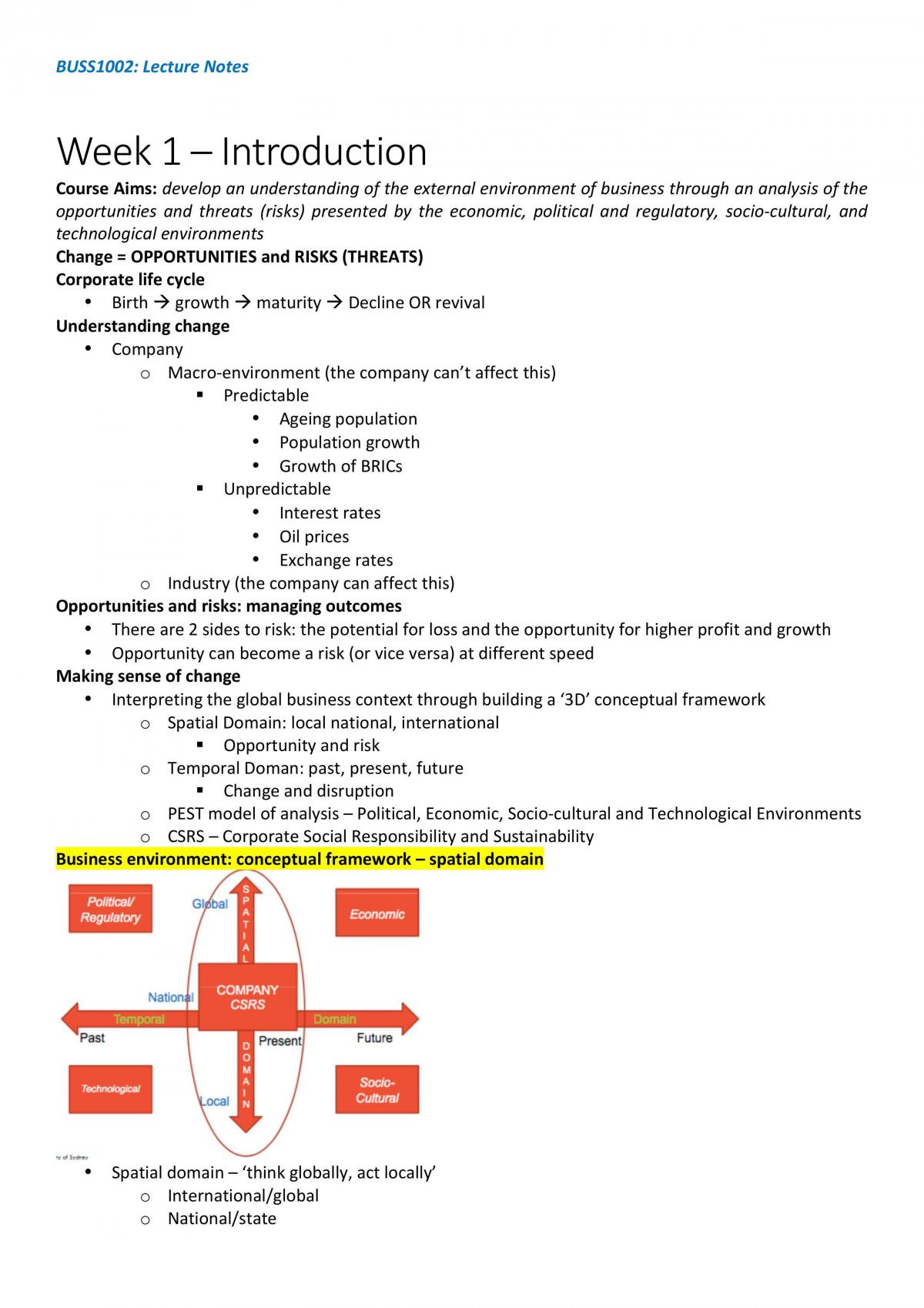 BUSS1002 Notes - Page 1