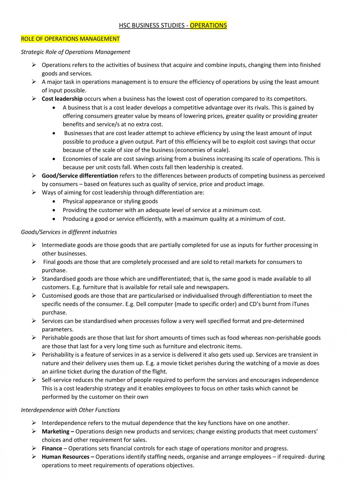 Business Studies Notes - Page 1