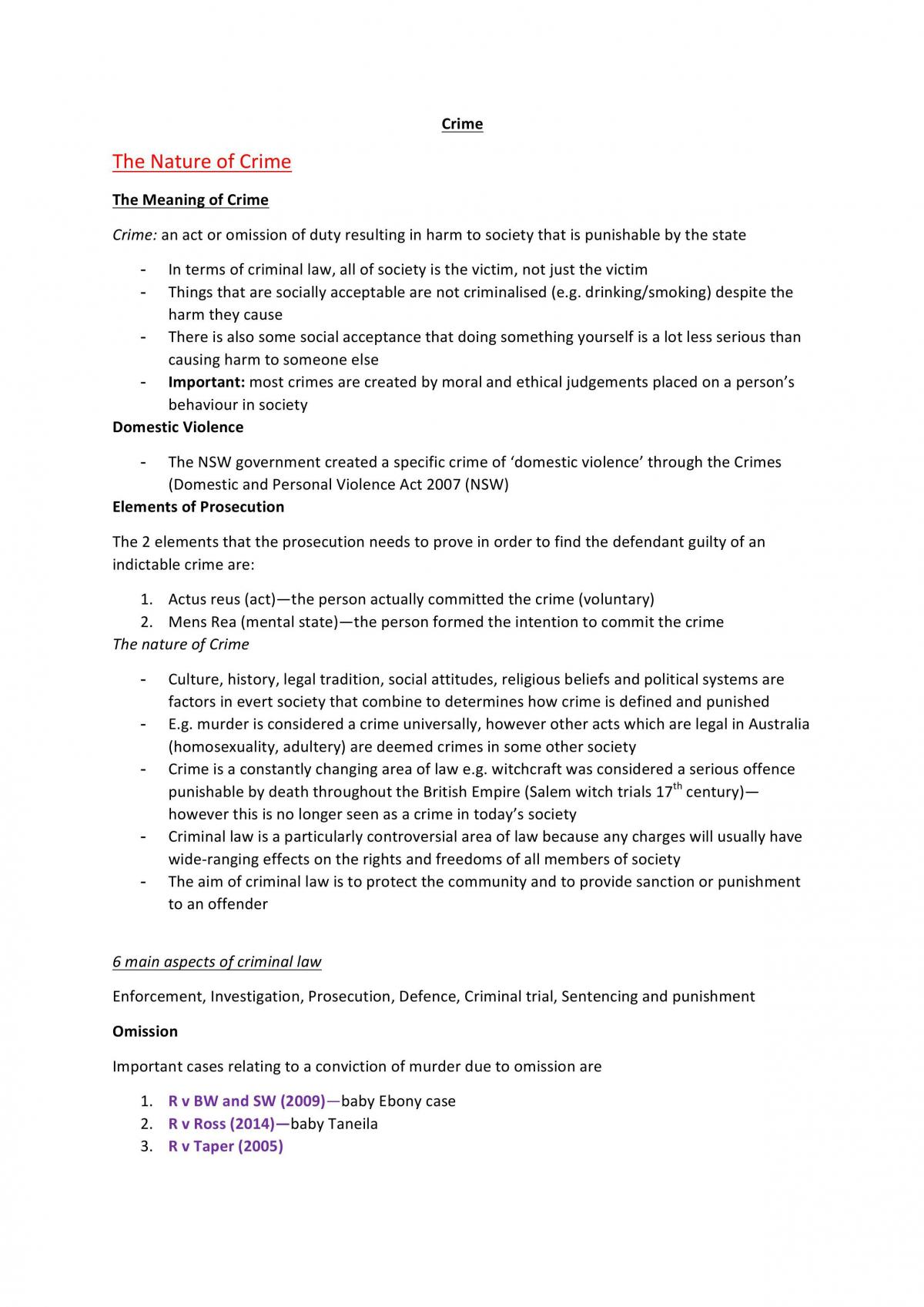Year 12 Crime Notes - Page 1