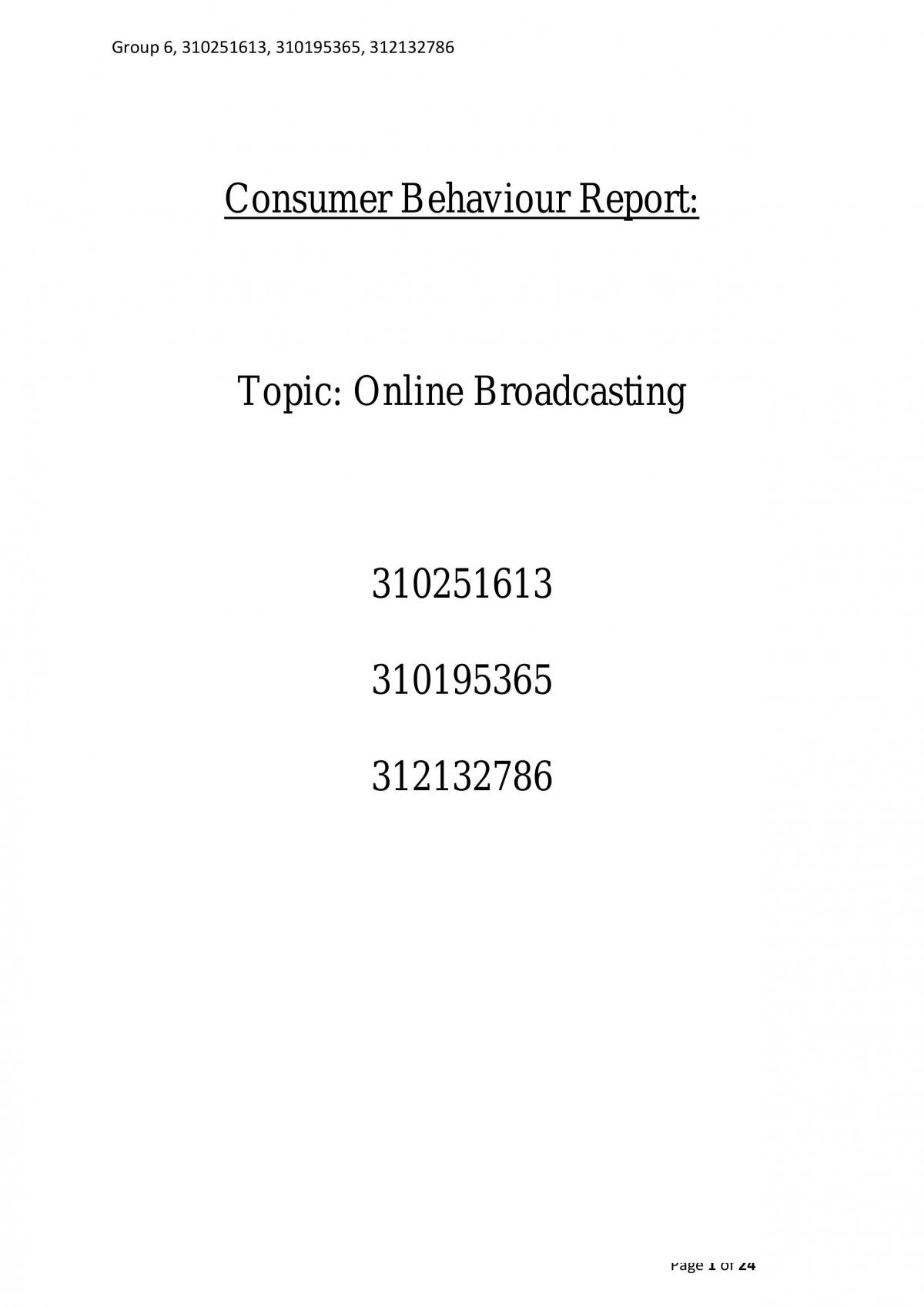 Online Consumer Behaviour  - Page 1