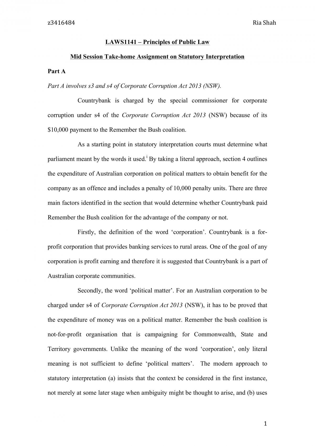 Statutory Interpretation - Page 1
