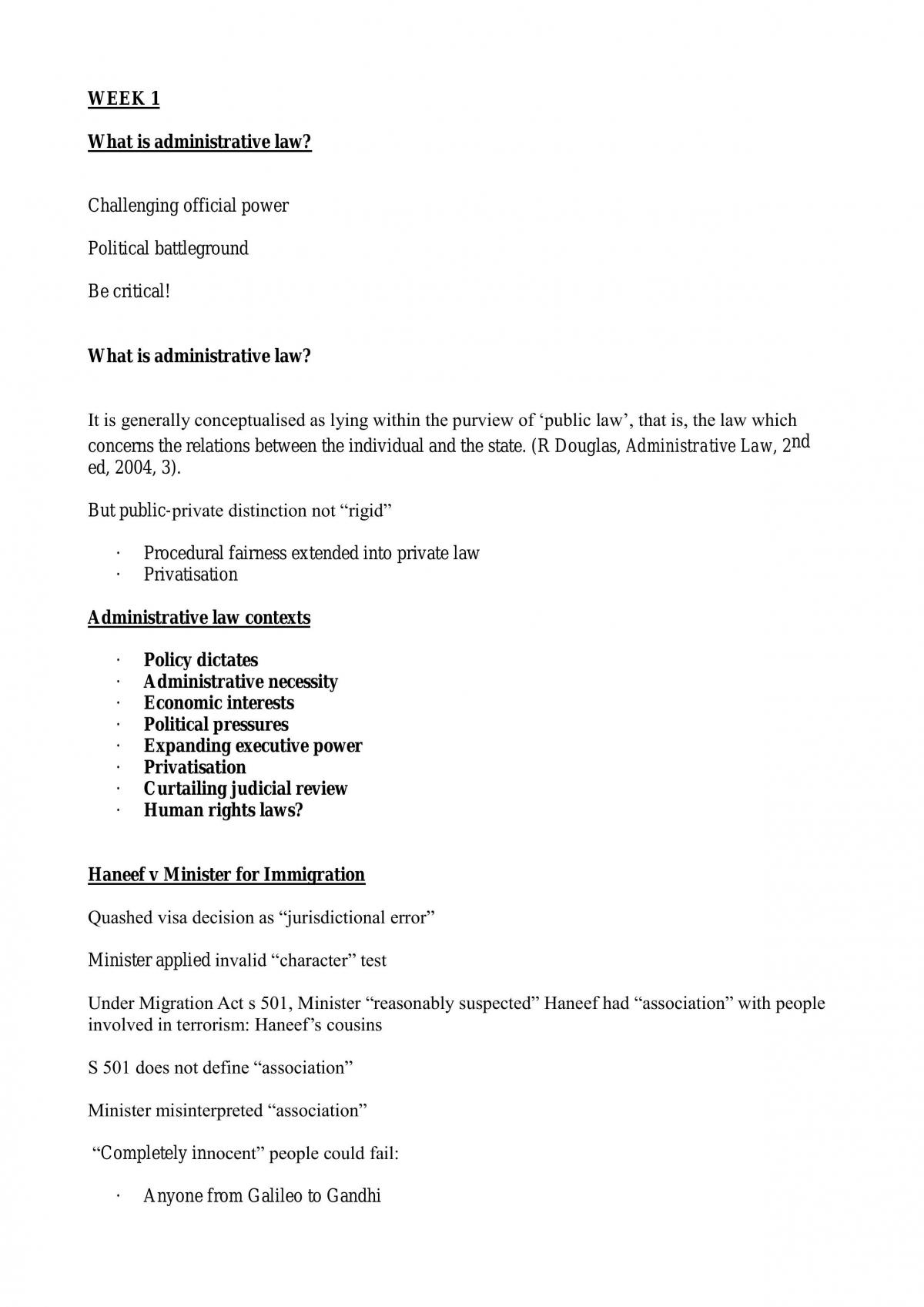 Administrative law notes - Page 1