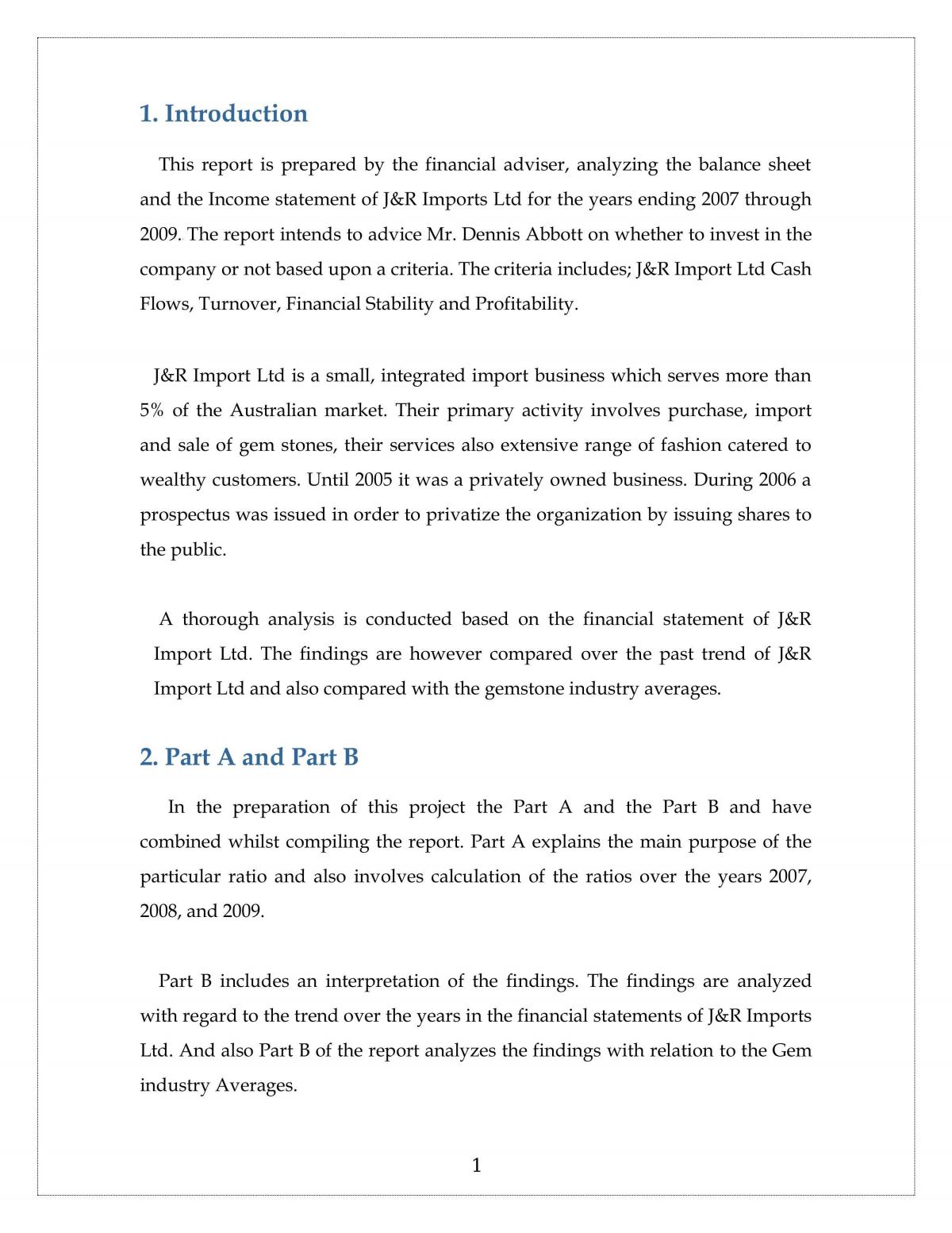 Ratio Calculation and Analysis - Page 1