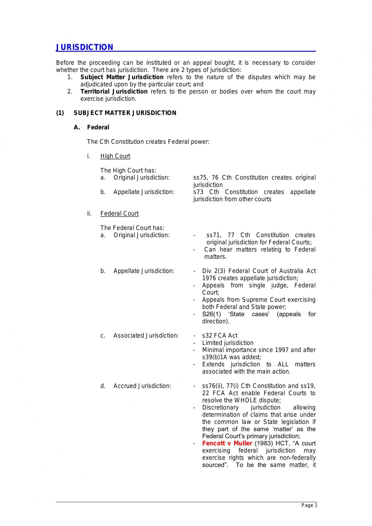 Complete Study Notes for Civil Procedure - Page 1