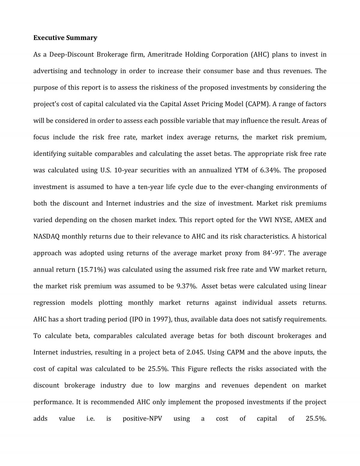 Ameritrade- Case study report (Assignment) - Page 1