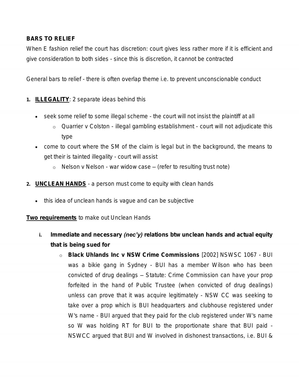 bars to relief - Page 1