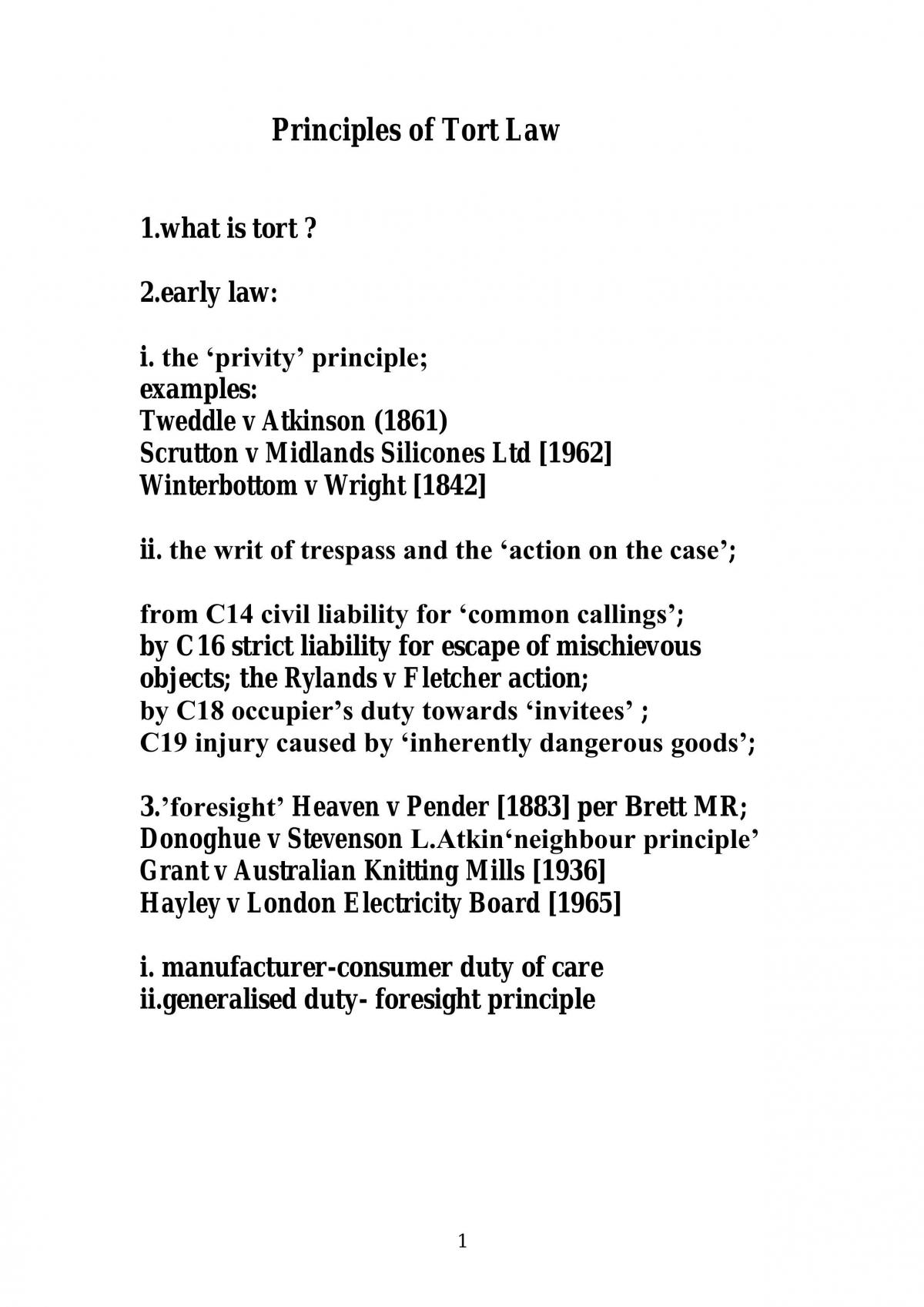 Tort notes complete - Page 1