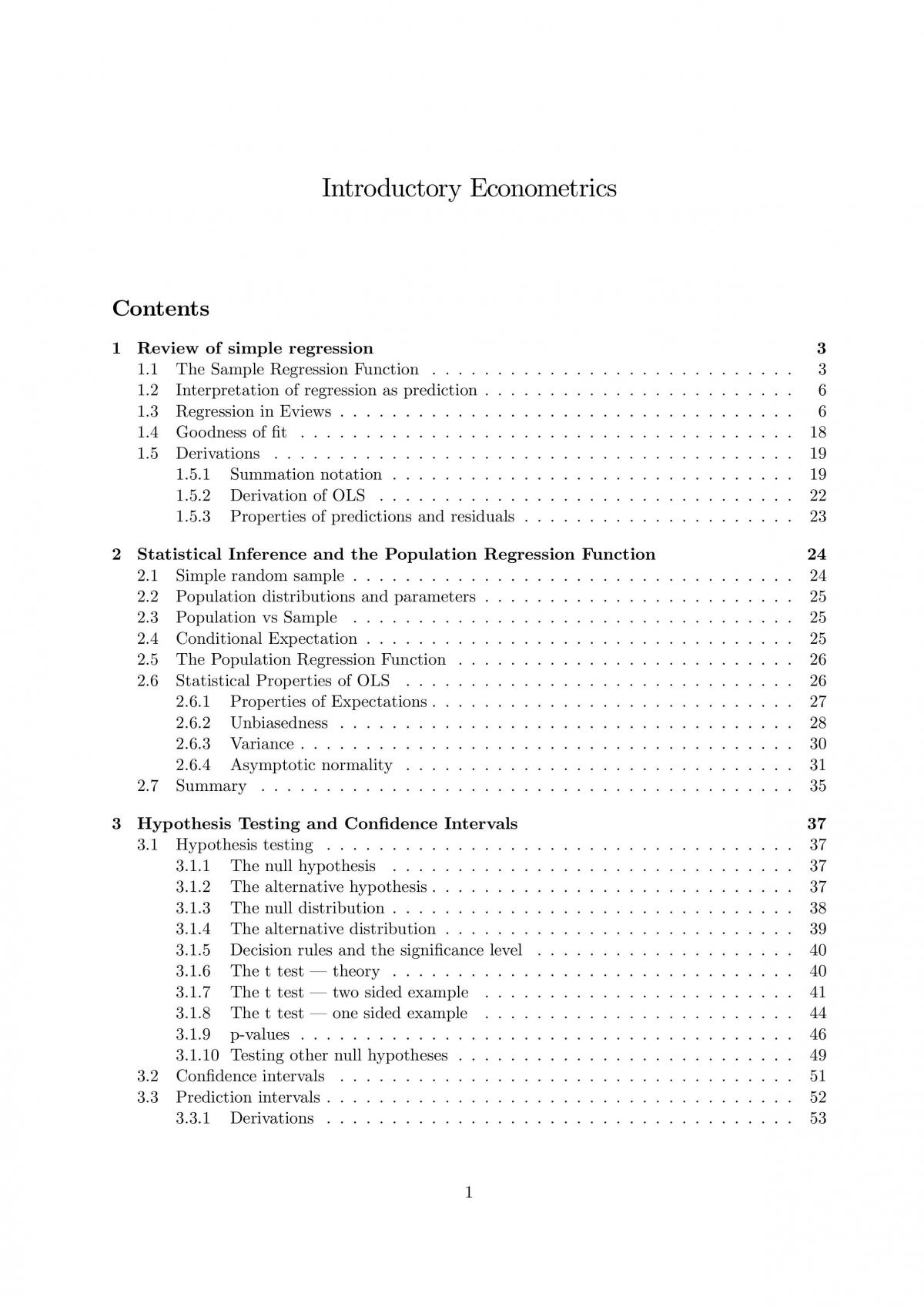 Comprehensive Introductory Econometrics Notes - ETC2410 - ETC1000 - Page 1