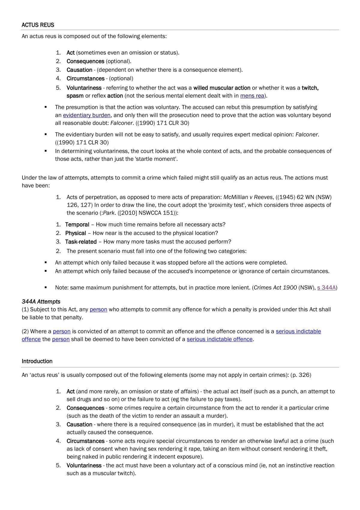 Actus Reus Notes - Page 1