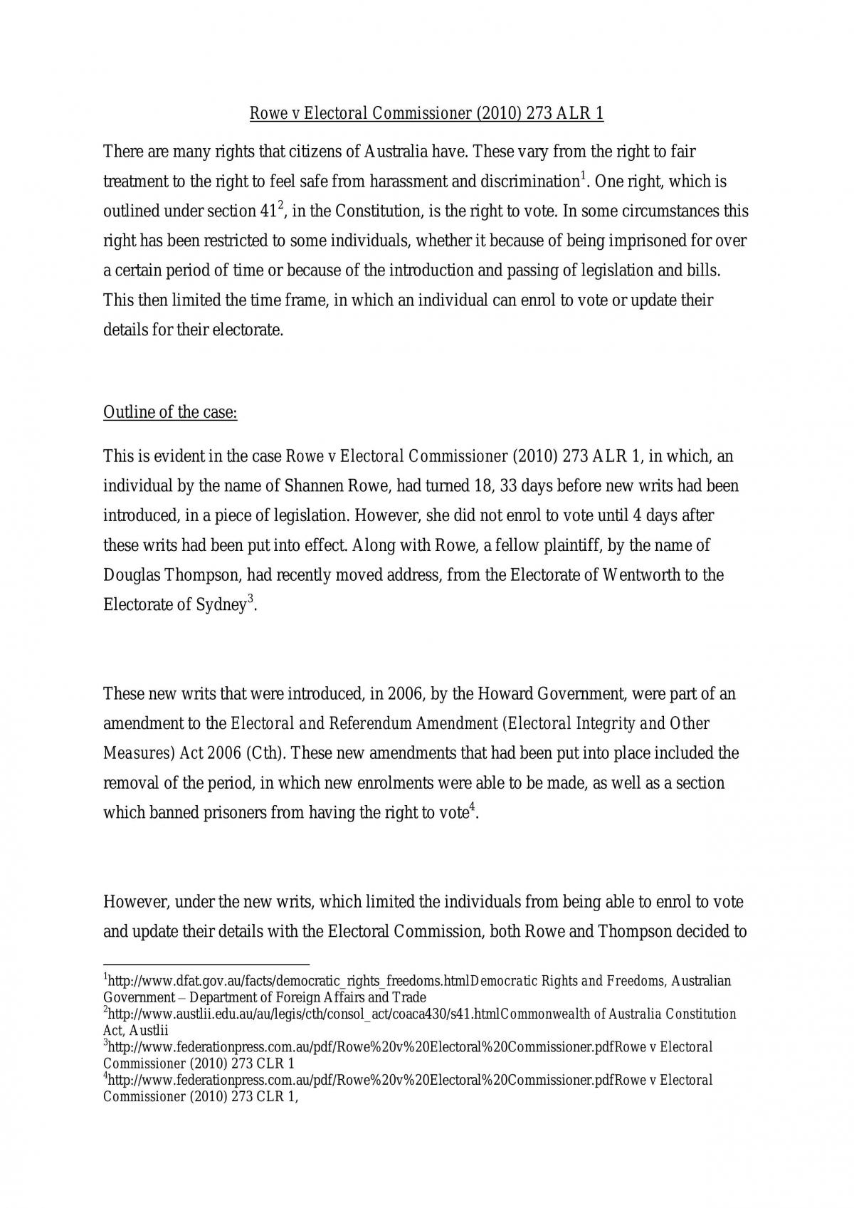 2018LAW Summary of case/case brief - Page 1
