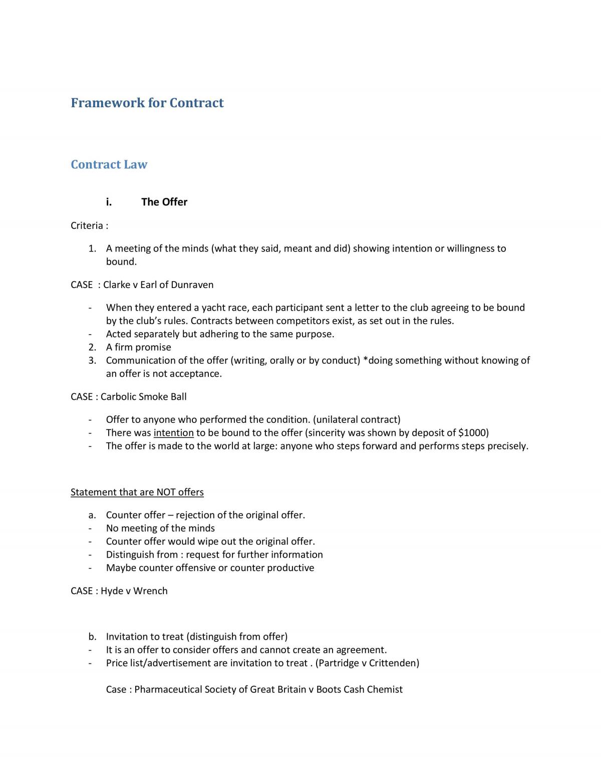   Framework for Contract - Page 1