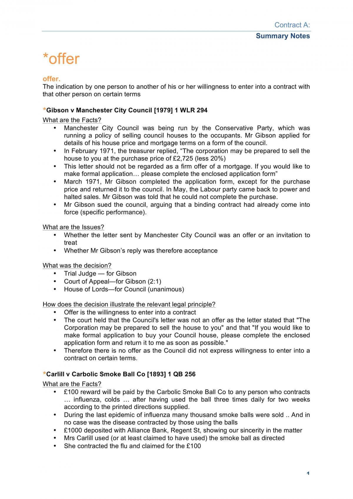 LAW2101 Summary Notes - Page 1