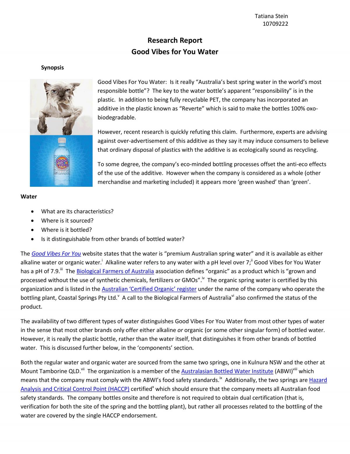 Specialist Reporting Research Report - Page 1