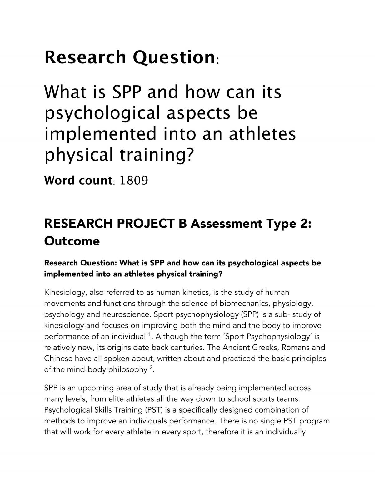 research topic sport psychology