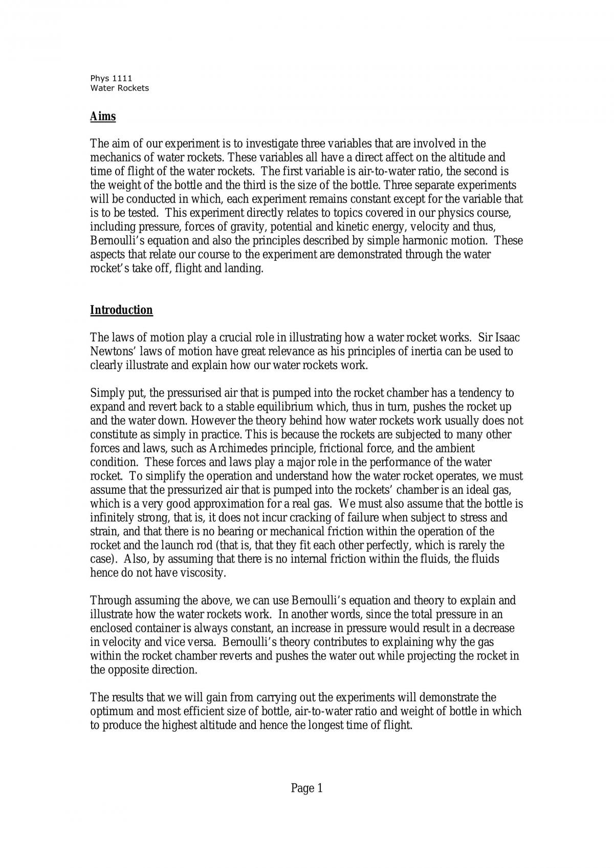 Water Rockets - Page 1