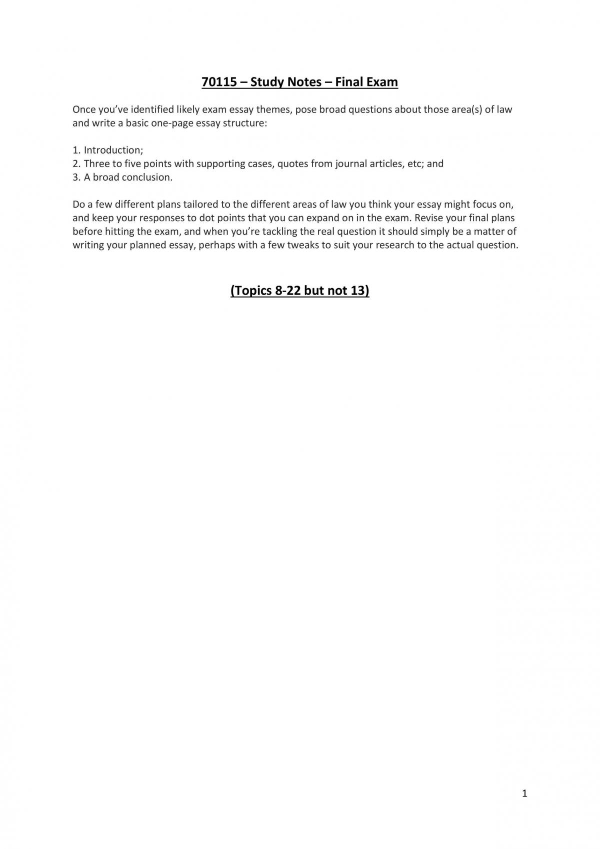 Exam Notes - Page 1