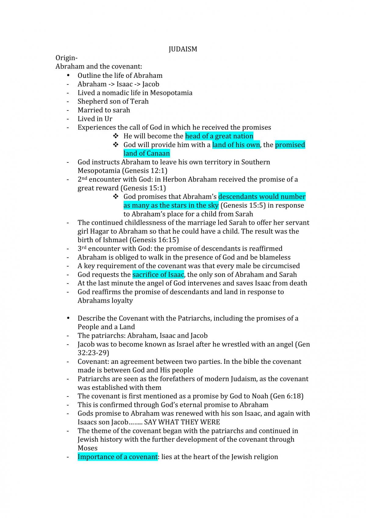 Judaism Notes SORII - Page 1