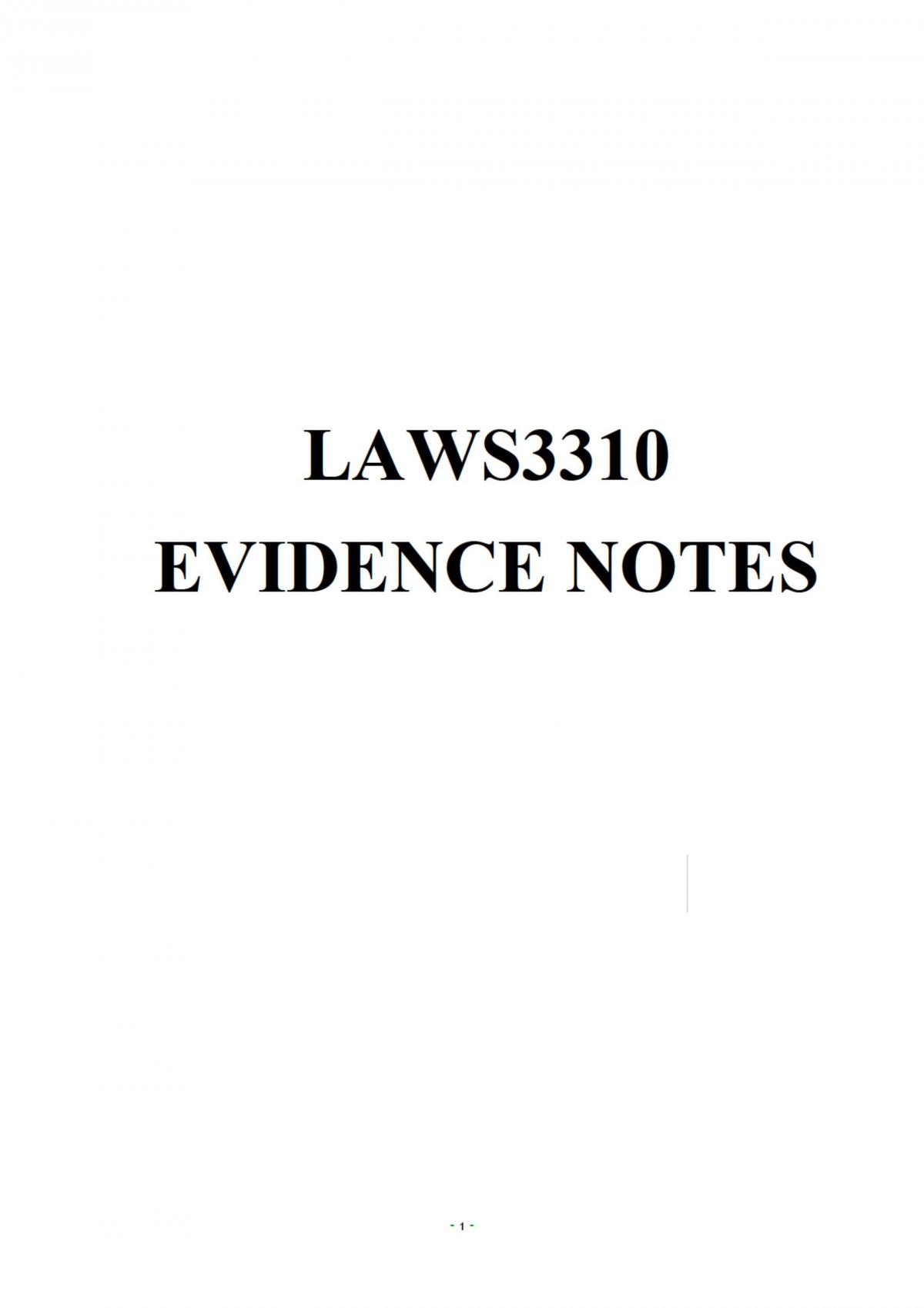 Complete Evidence Notes - Page 1