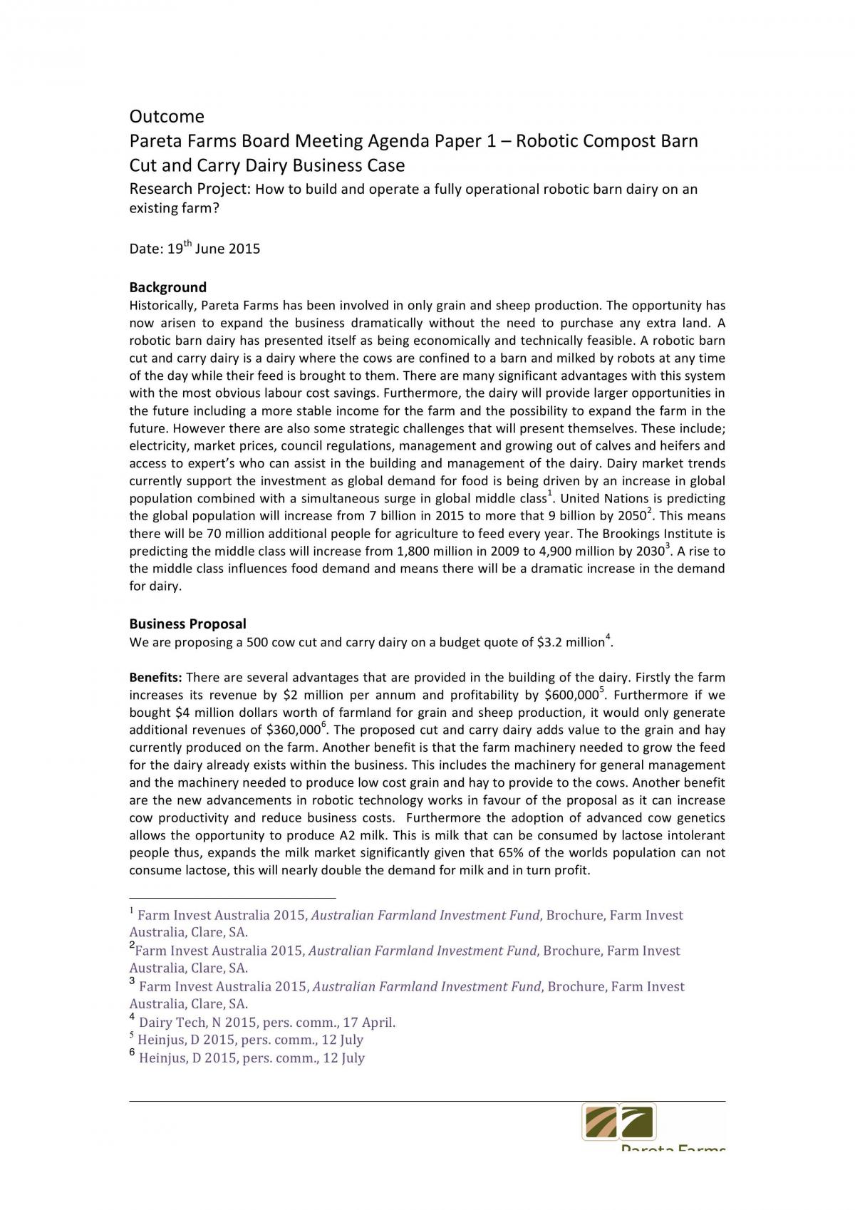 Robotic Barn Essay - Page 1