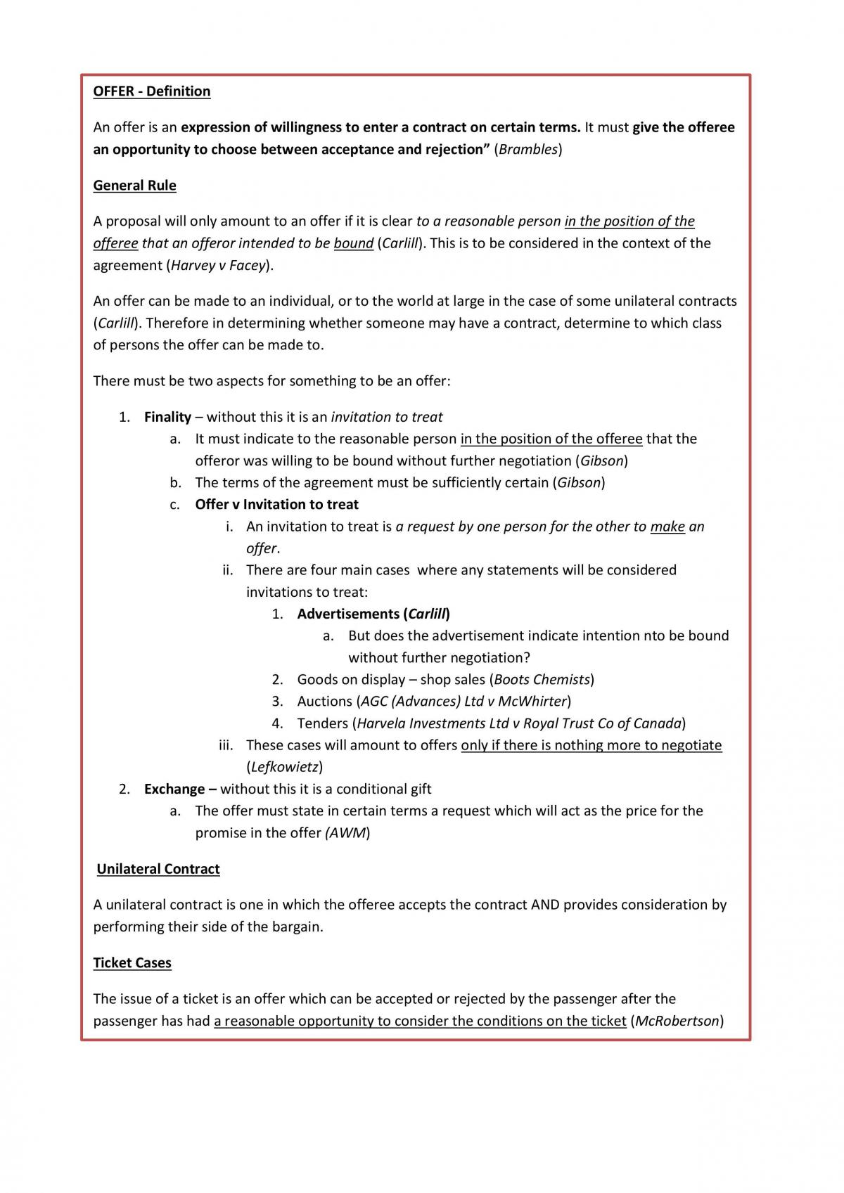 contracts summary - Page 1