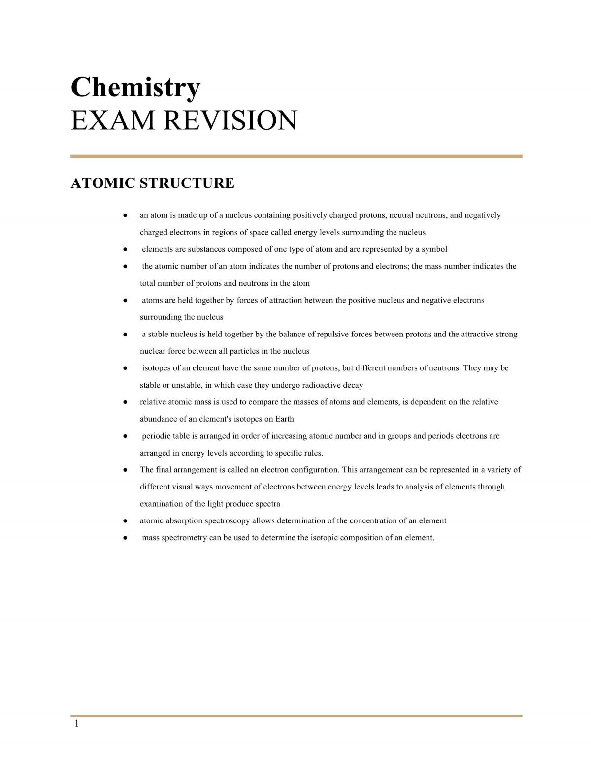 Year 11 Chemistry Notes - Page 1