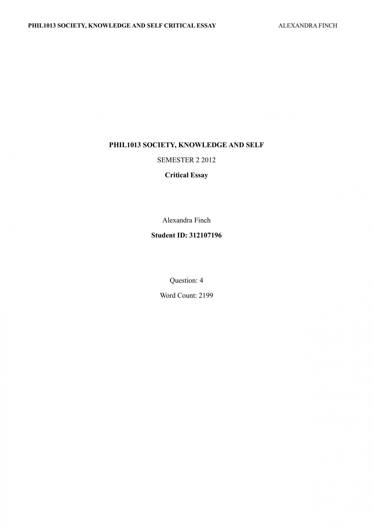 Critical Essay - Page 1