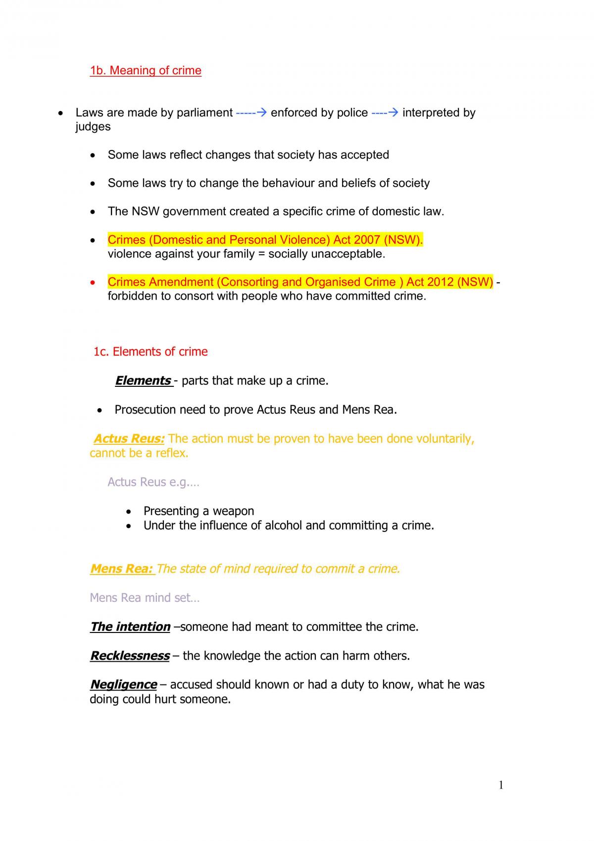 Crime Year 12  Notes - Page 1
