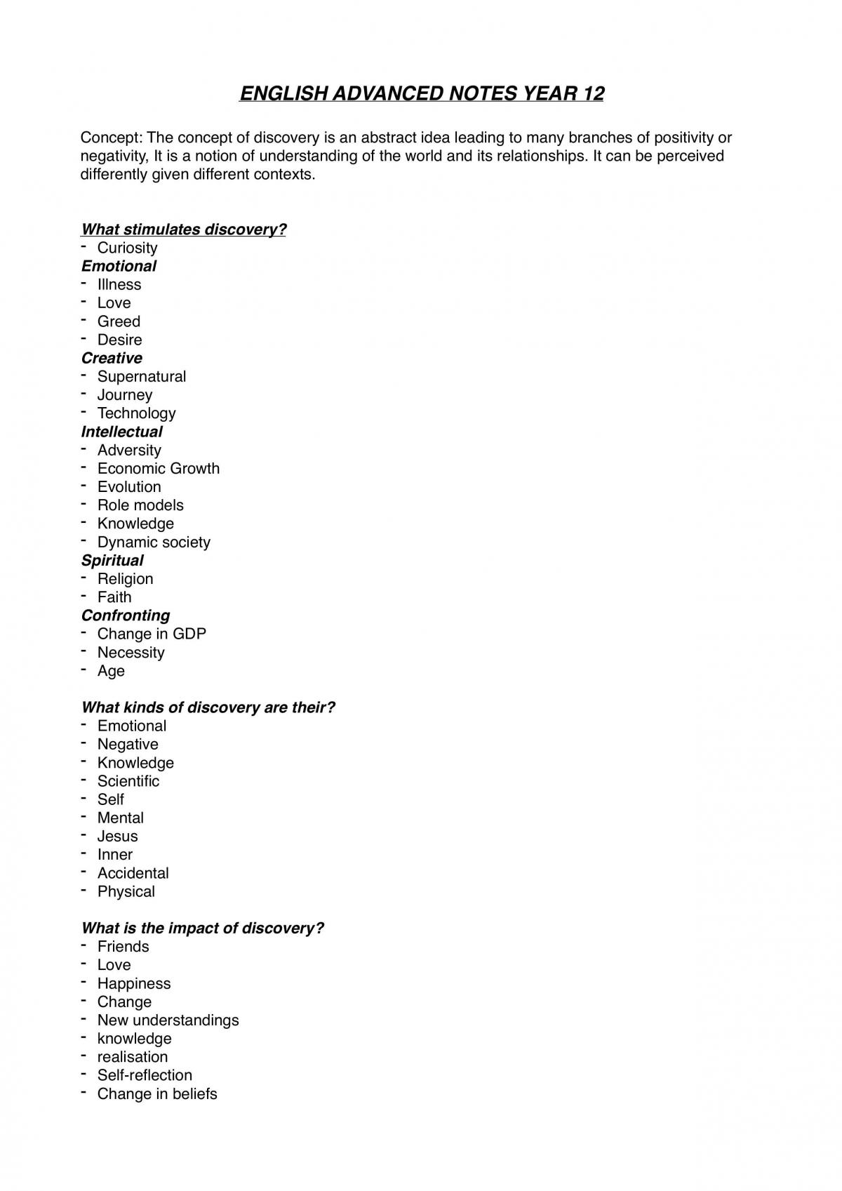 Compilation of Information for The Study of Literature - Year 12 - Page 1