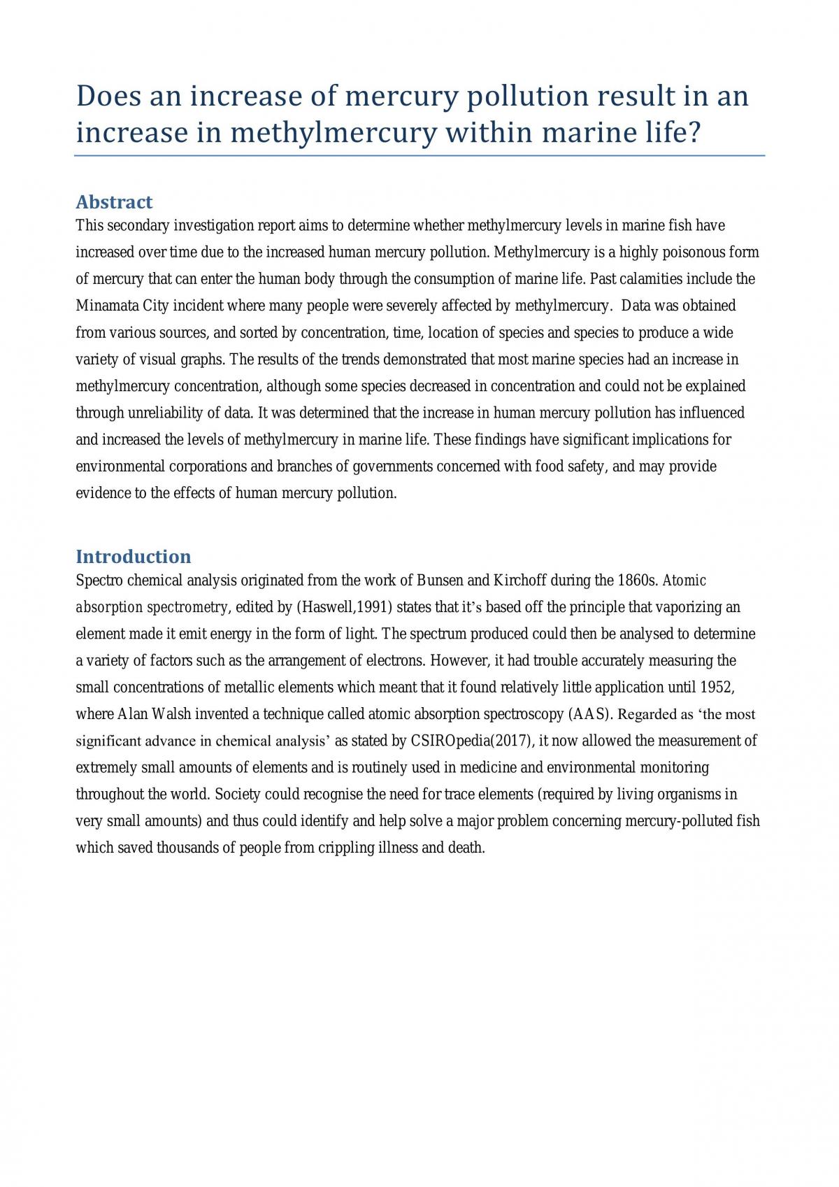 Methylmercury Concentrations - Page 1