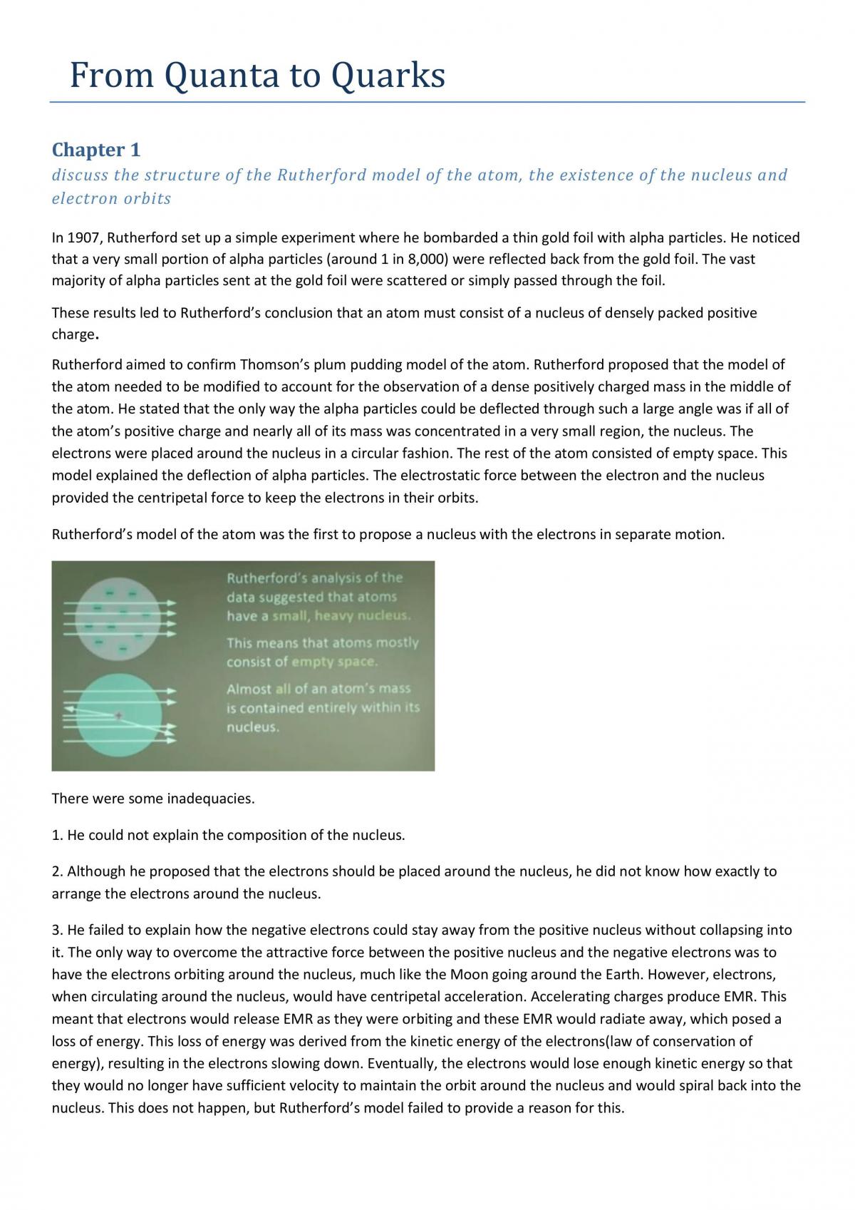 Quanta to Quarks Study Notes - Page 1