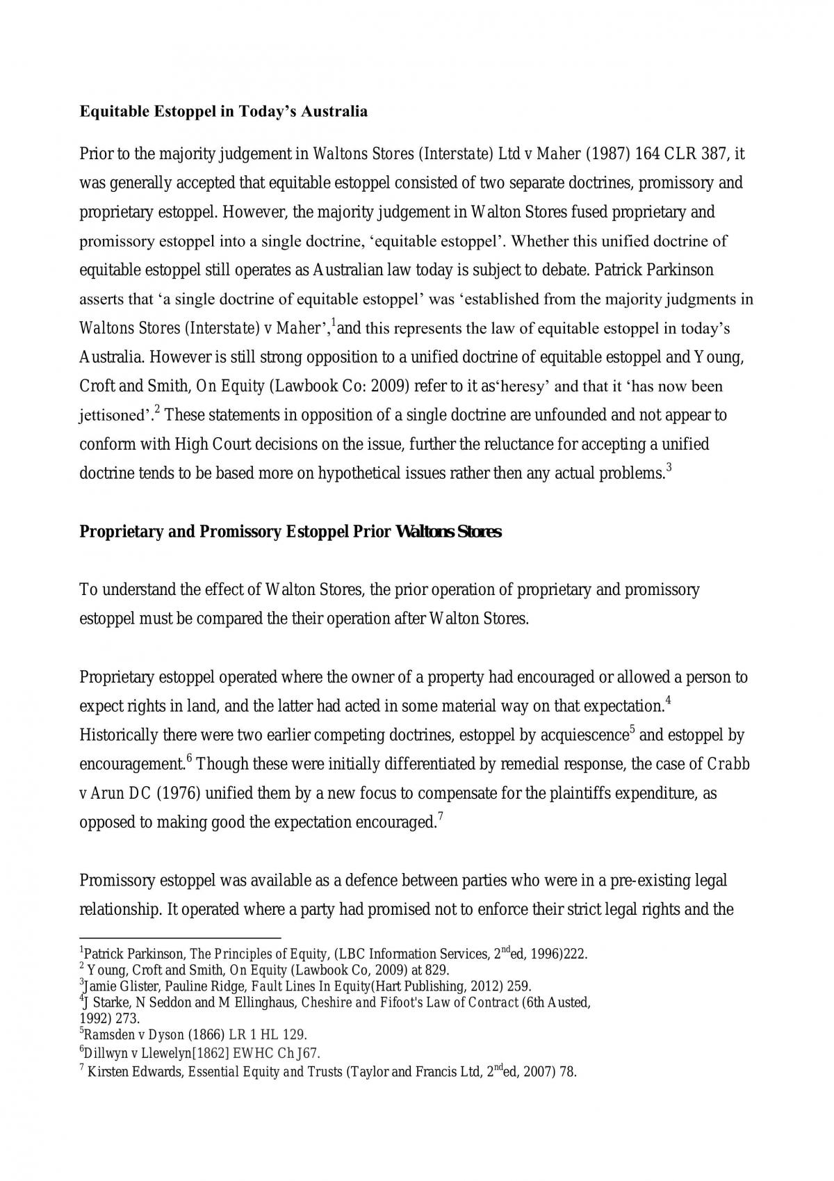 Equitable Estoppel - Page 1