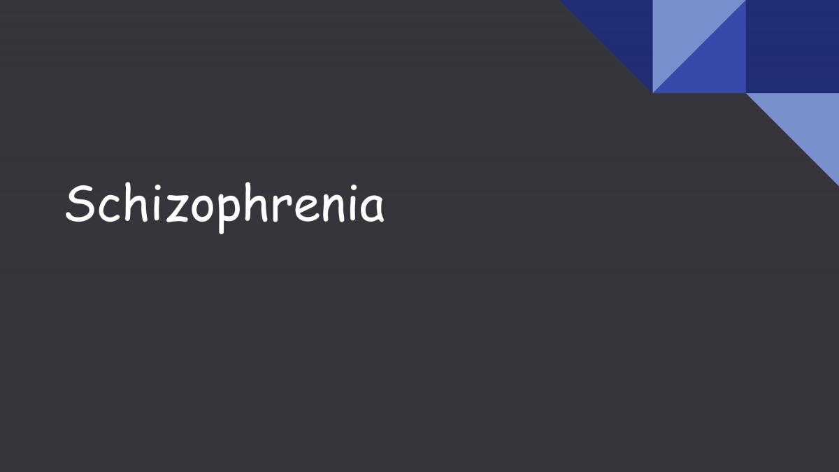 Schizophrenia Research Assessment Task - Page 1