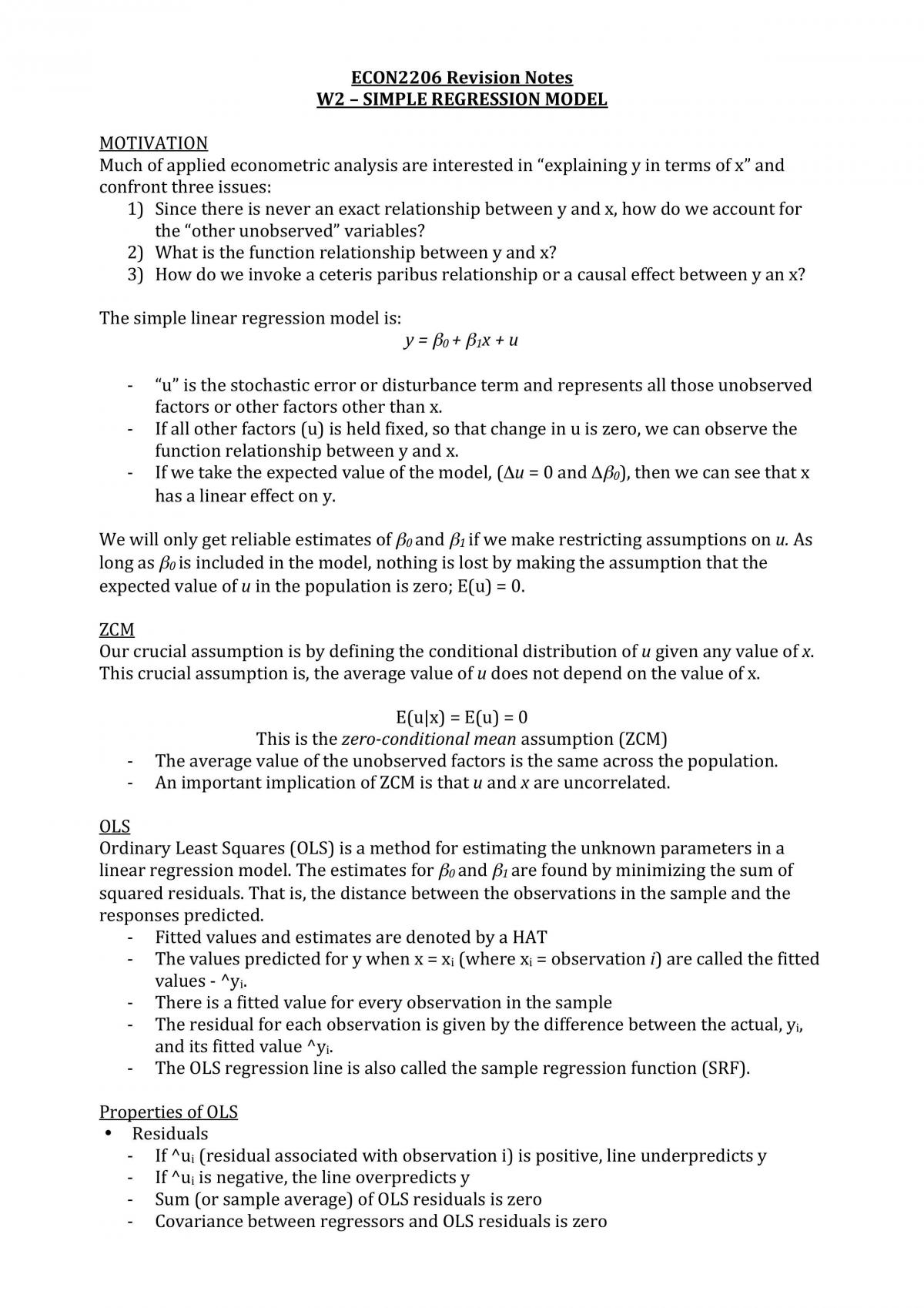 econ2206 revision notes - Page 1