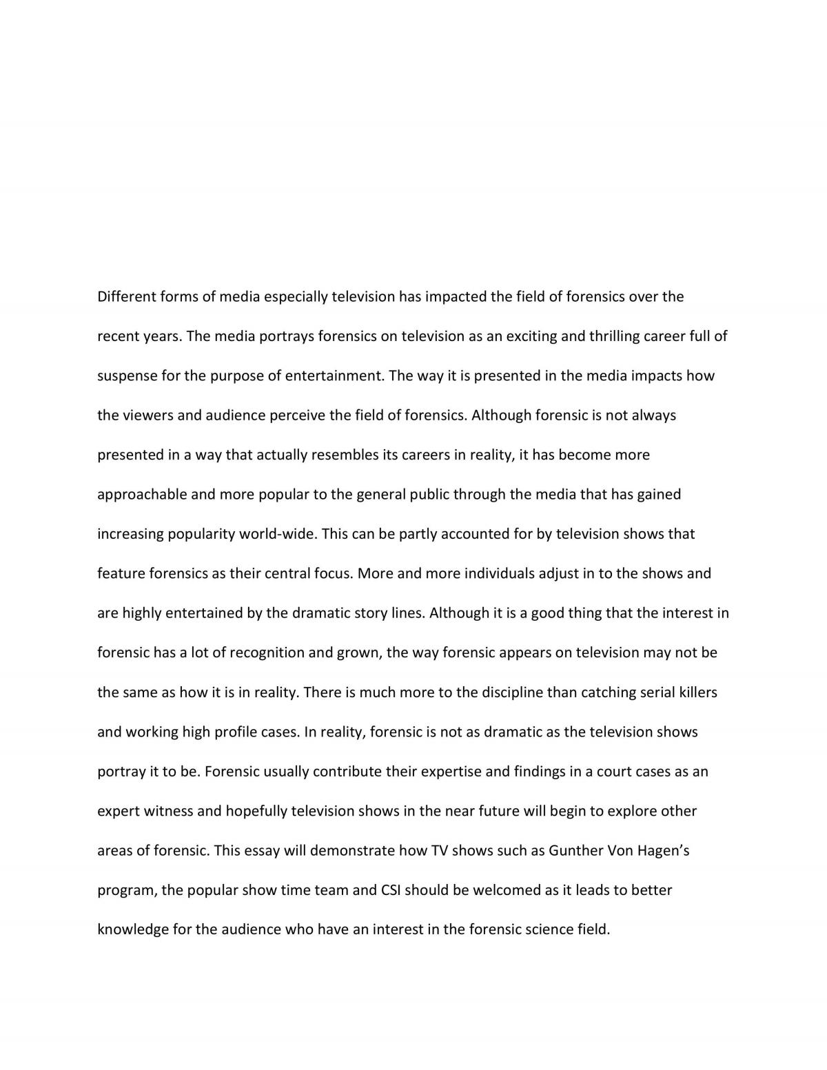 Forensic Archaeology  Essay - Page 1