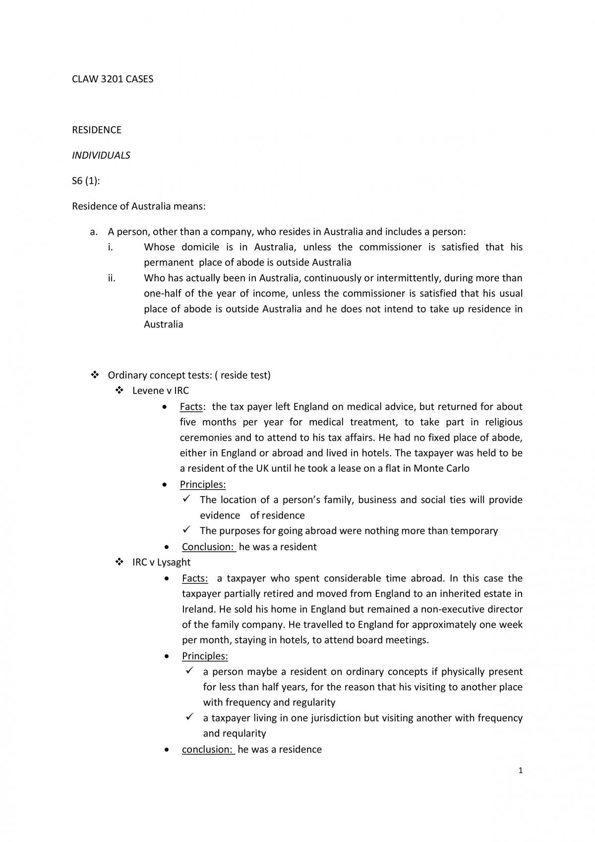 Cases Summary - Page 1